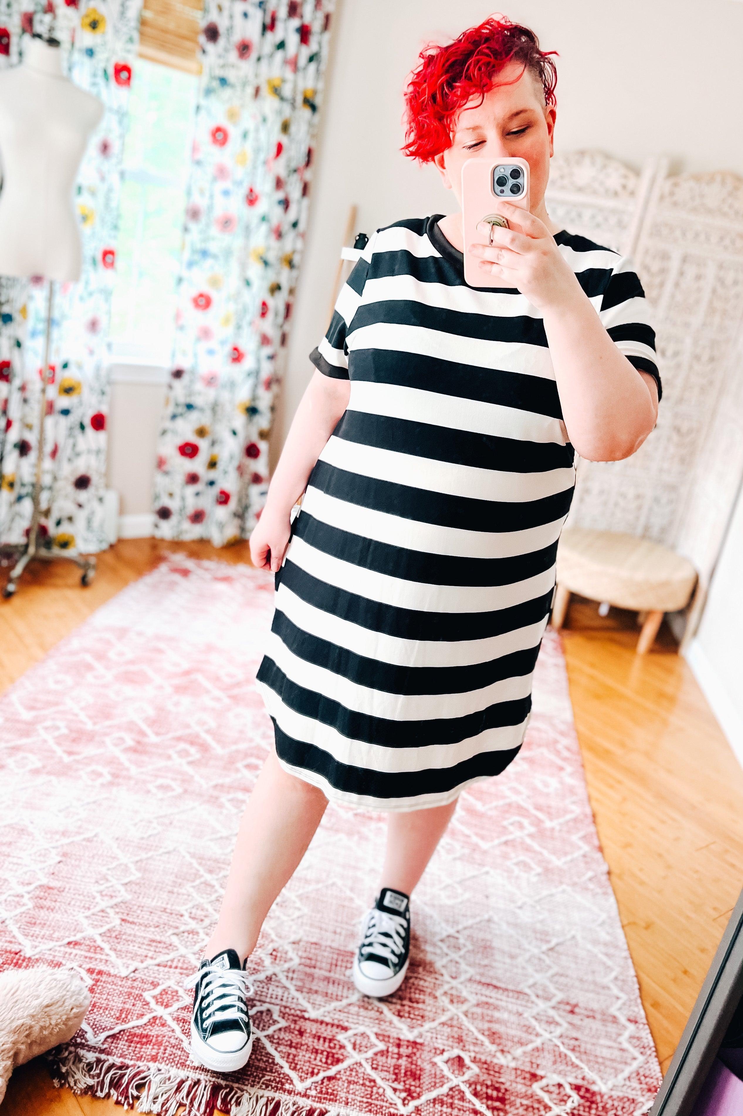 Oh Sheila Striped T Shirt Dress - Atomic Wildflower