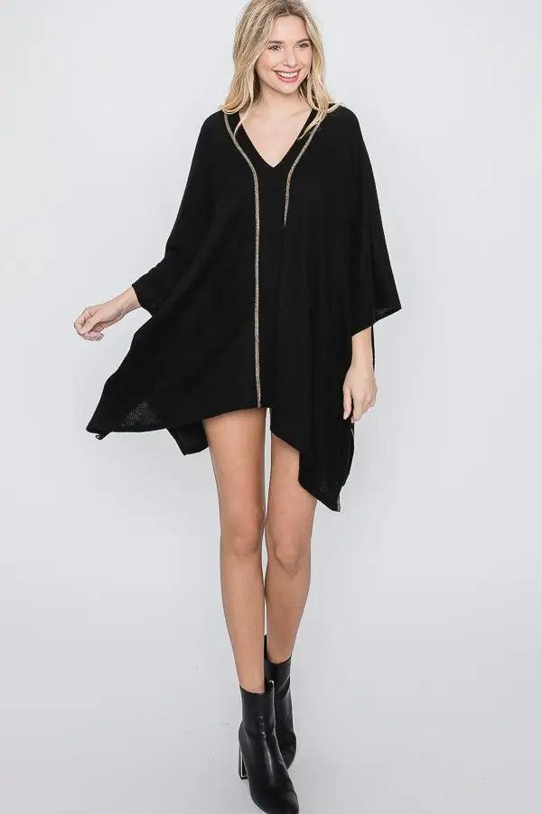 Vanya V Neck Poncho Top - Atomic Wildflower