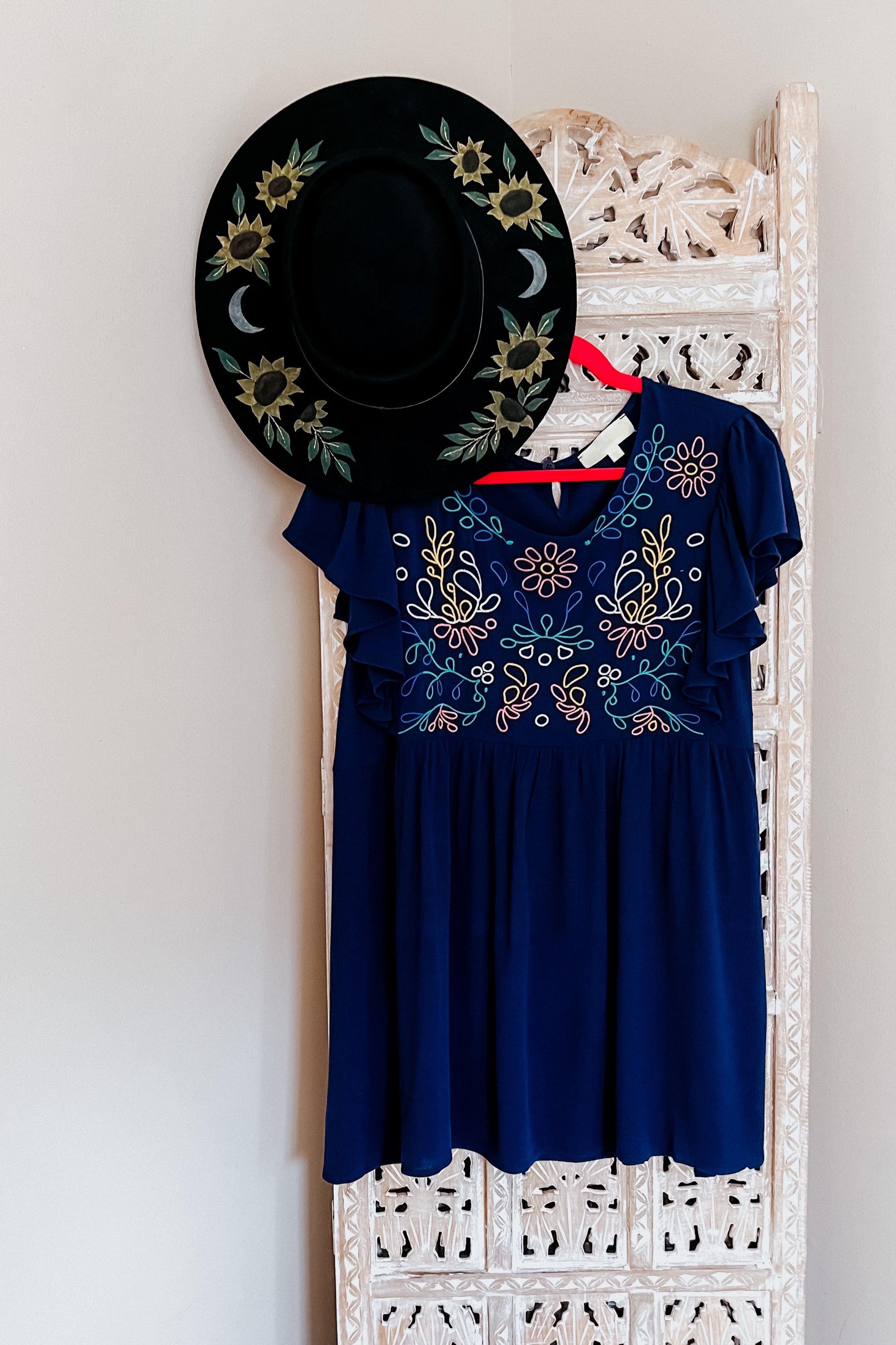 Plenty Of Love Embroidered Flutter Sleeve Top - Atomic Wildflower