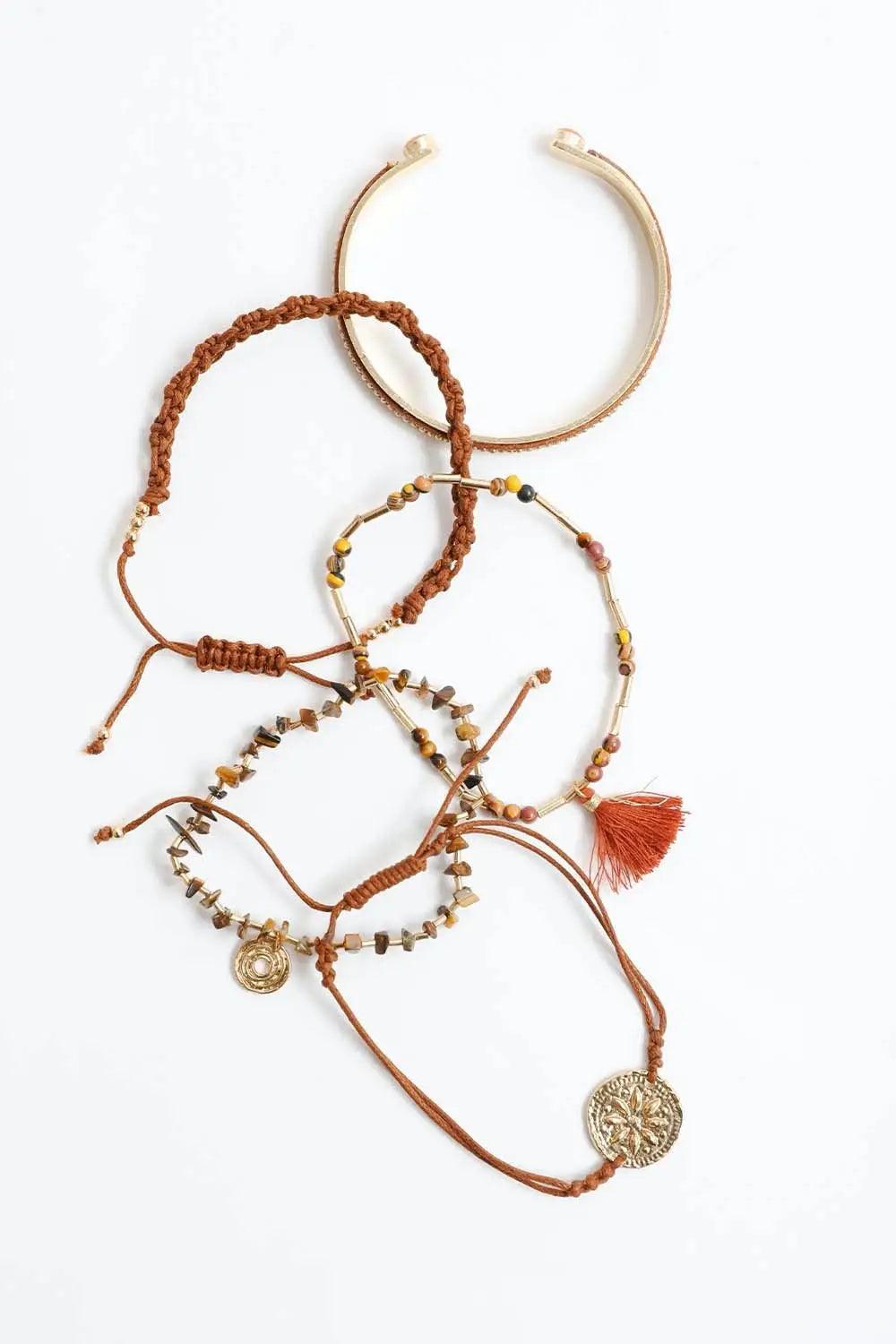 Mystic Tiger Eye Stackable Bracelet Set - Atomic Wildflower