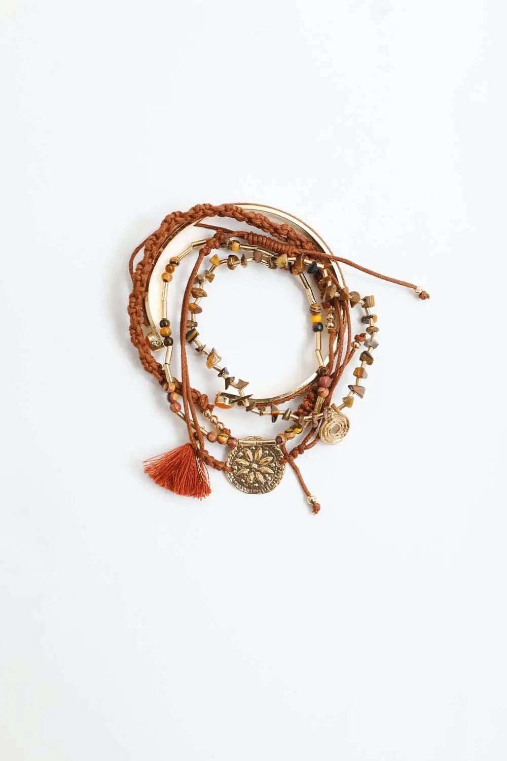 Mystic Tiger Eye Stackable Bracelet Set - Atomic Wildflower