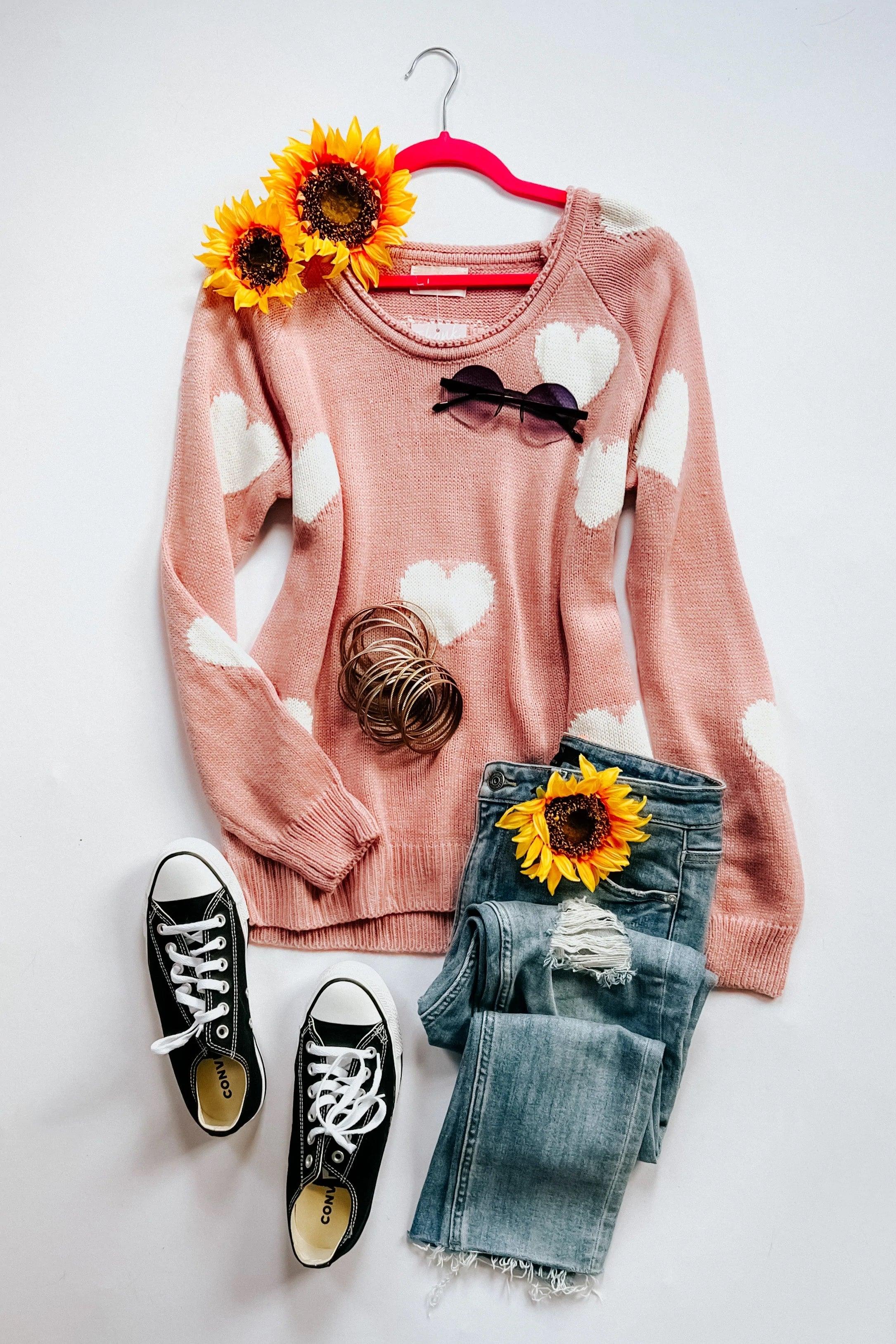 Heart To Heart Pink Pullover - Atomic Wildflower