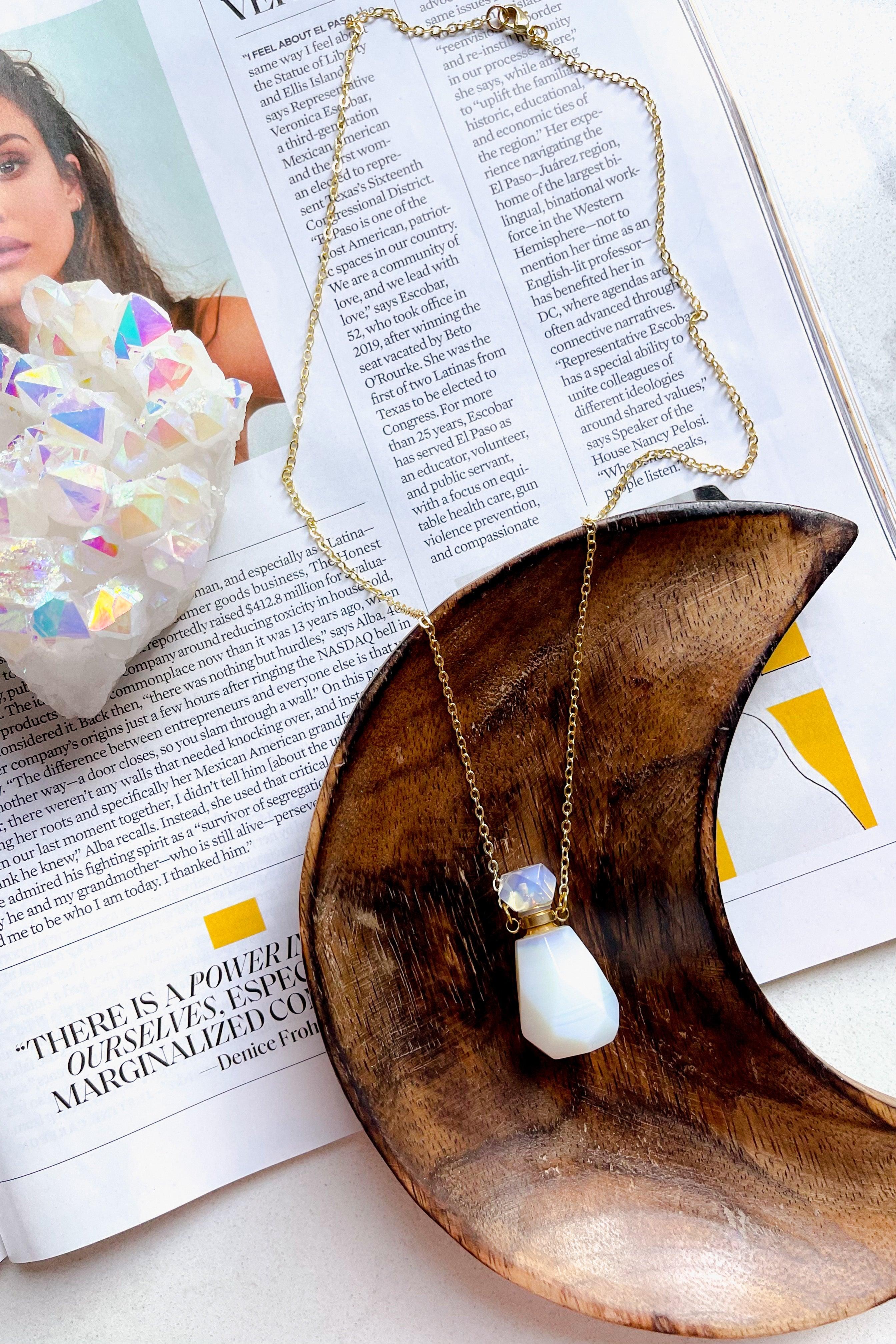 Opal Potion Bottle Necklace - Atomic Wildflower