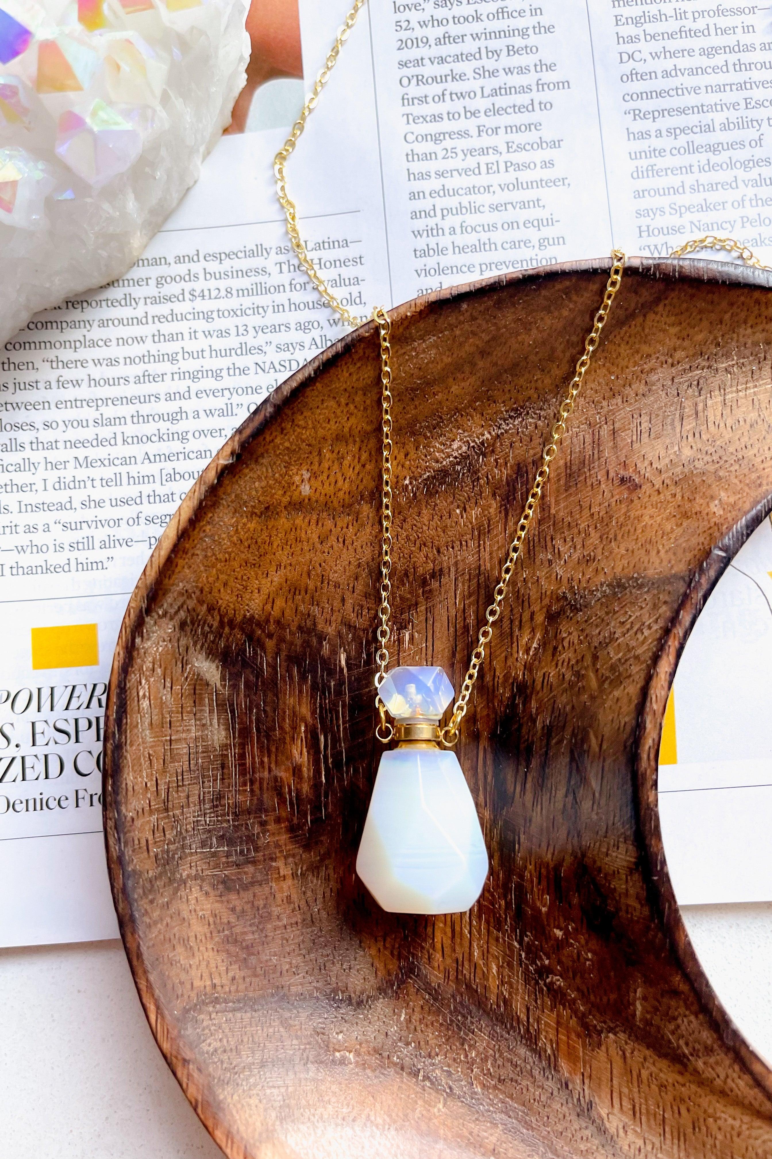 Opal Potion Bottle Necklace - Atomic Wildflower