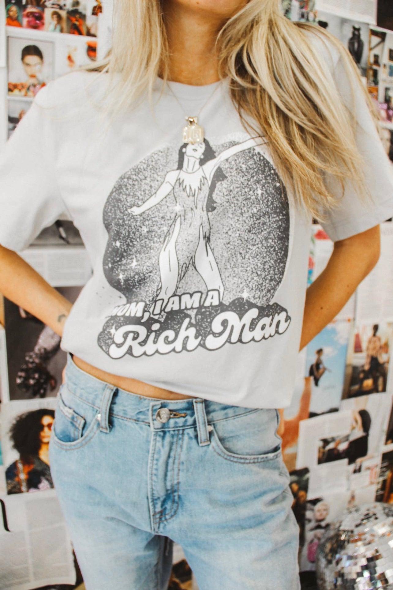Mom, I Am a Rich Man Graphic Tee - Atomic Wildflower