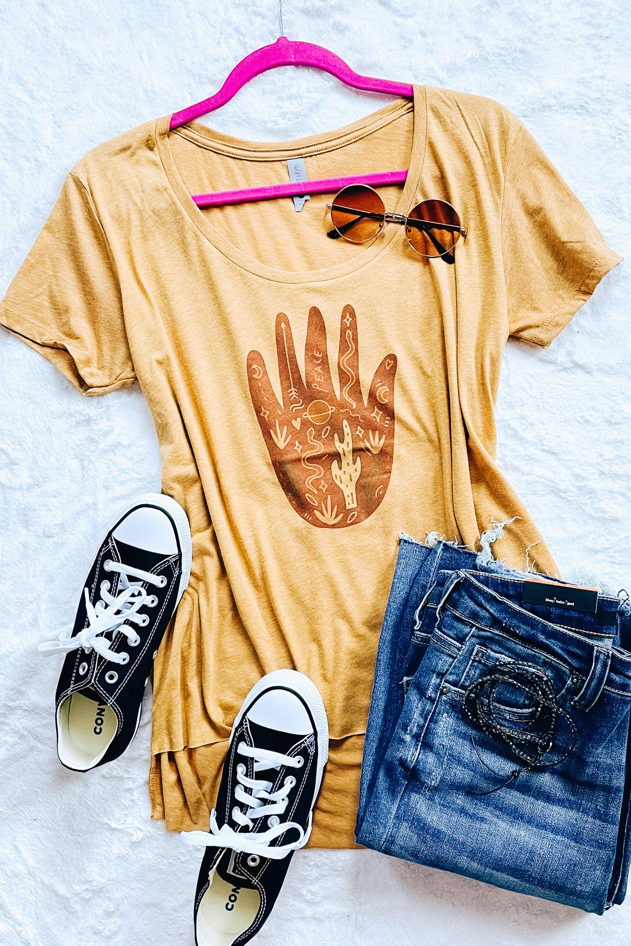 Bohemian Things Scoop Neck Tee - Atomic Wildflower