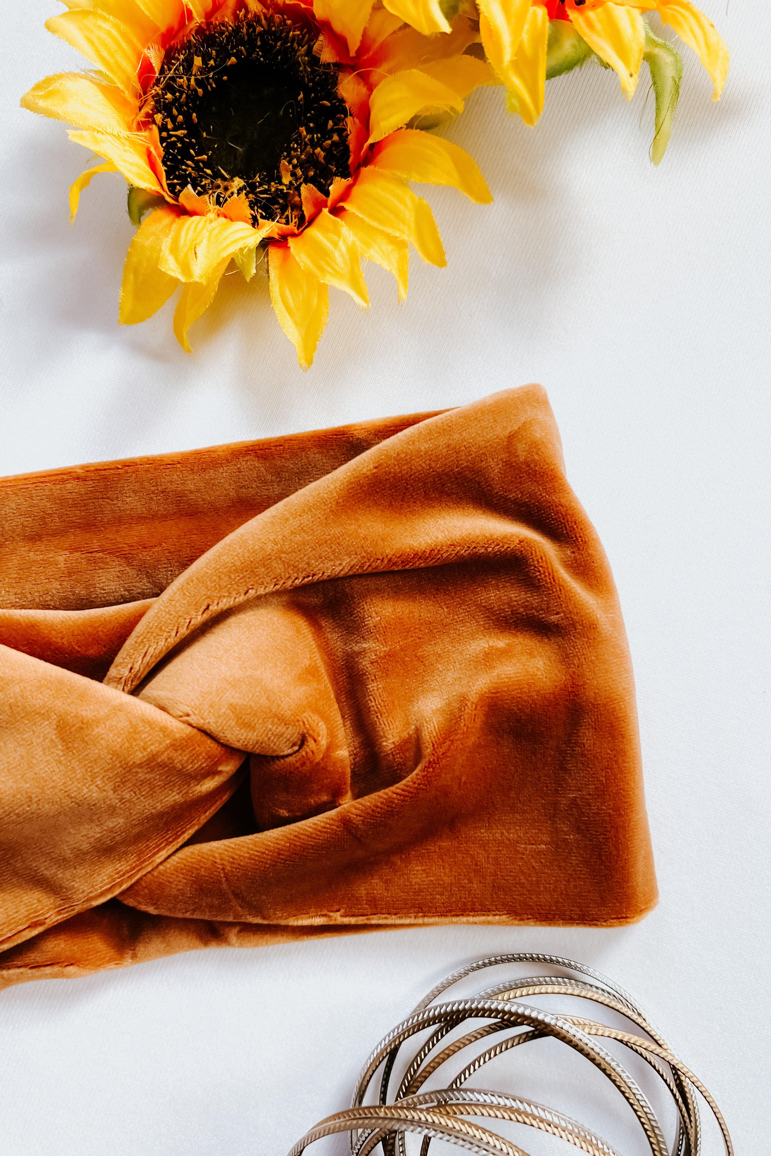 Joplin Twisted Velvet Headband • Bronze - Atomic Wildflower