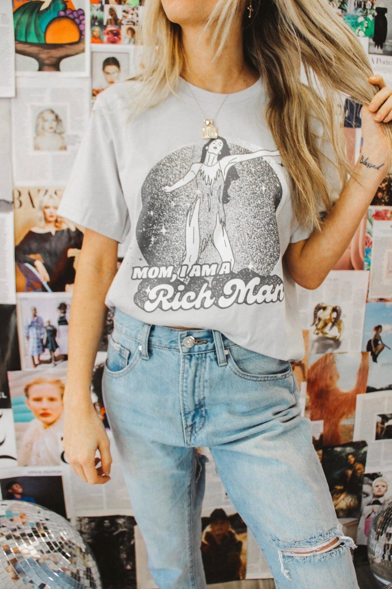 Mom, I Am a Rich Man Graphic Tee - Atomic Wildflower