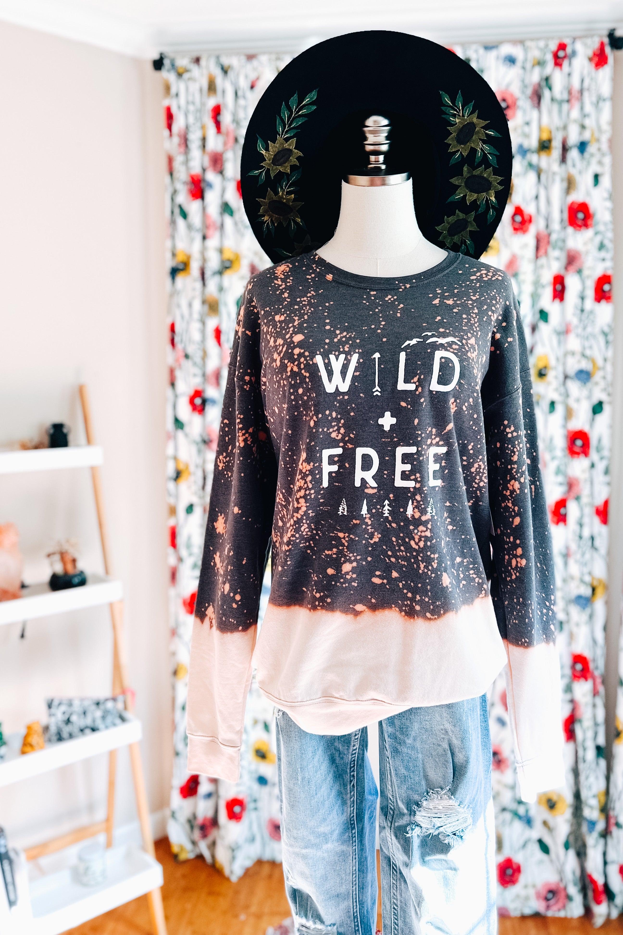 Wild & Free Bleached Sweatshirt - Atomic Wildflower