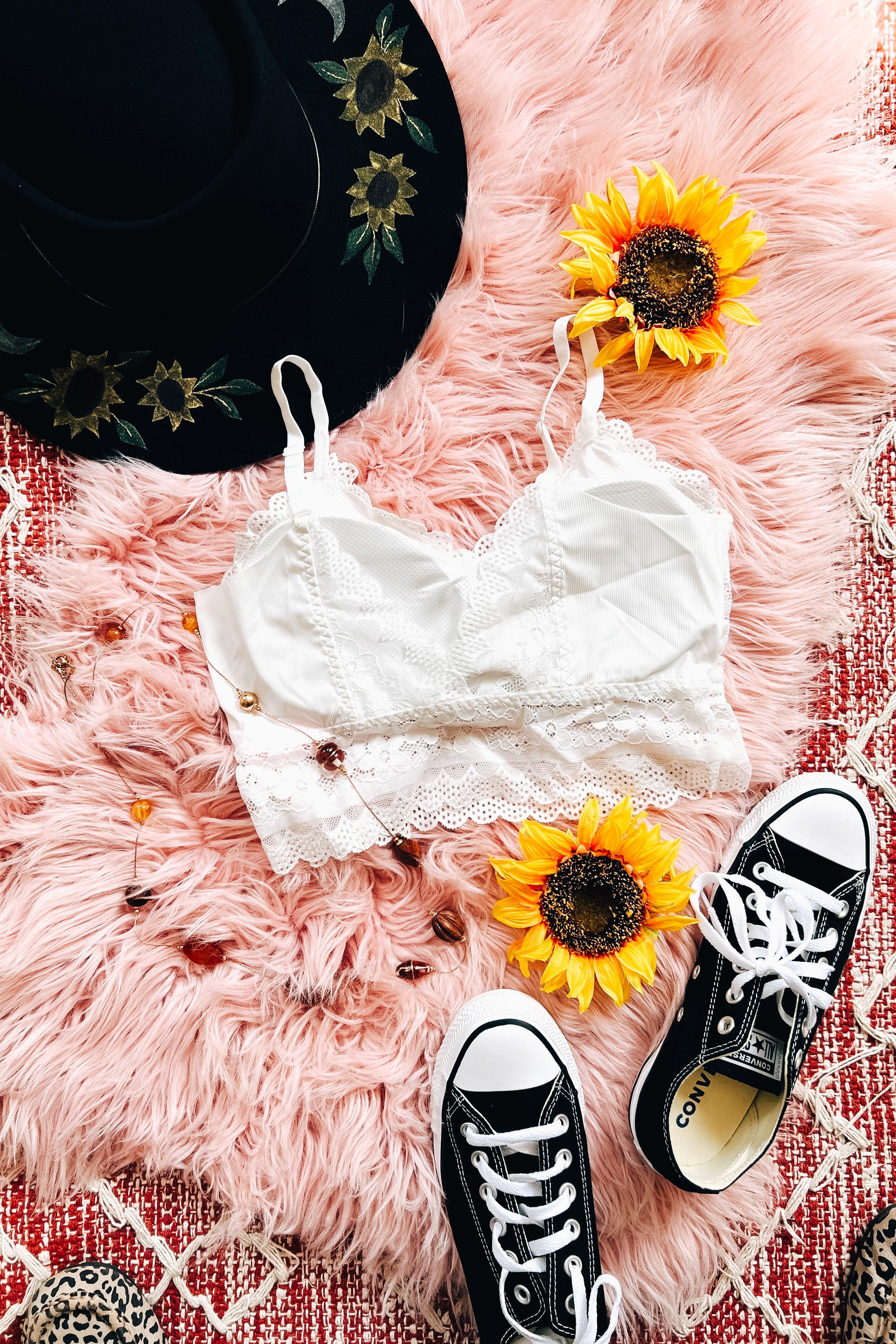 Miss Me Bralette • White - Atomic Wildflower