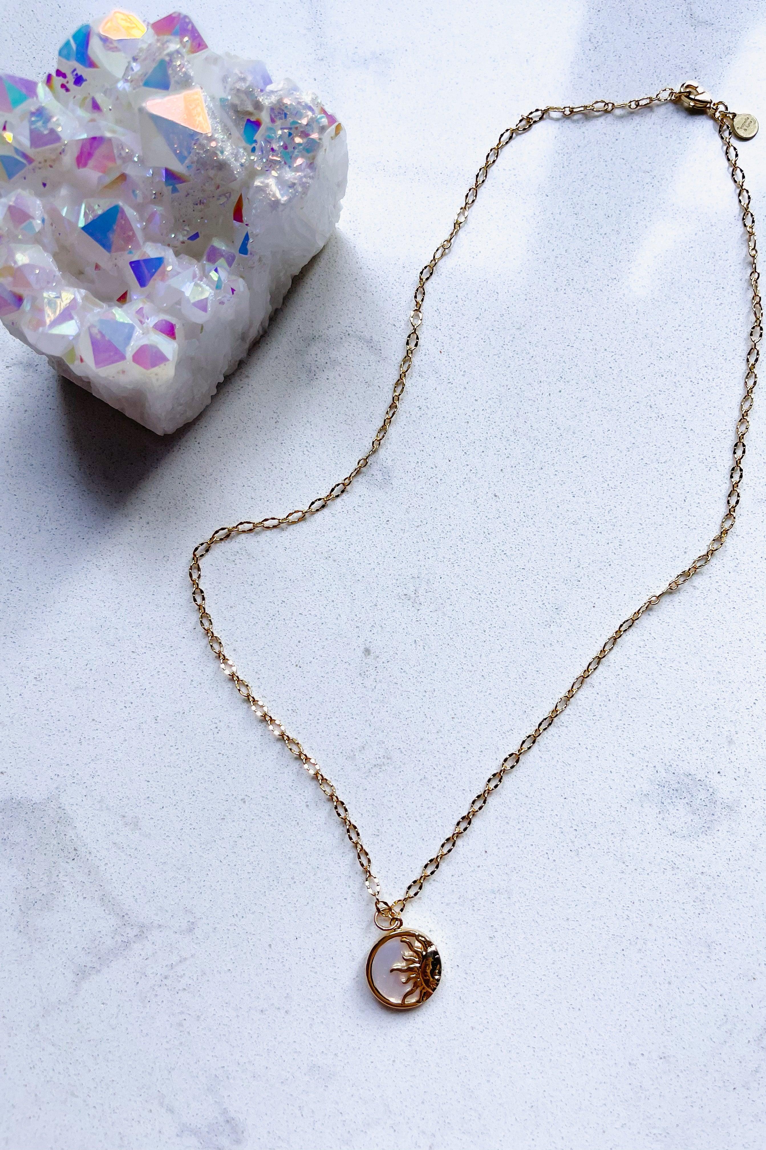 Here Comes The Sun Mother Of Pearl Necklace - Atomic Wildflower