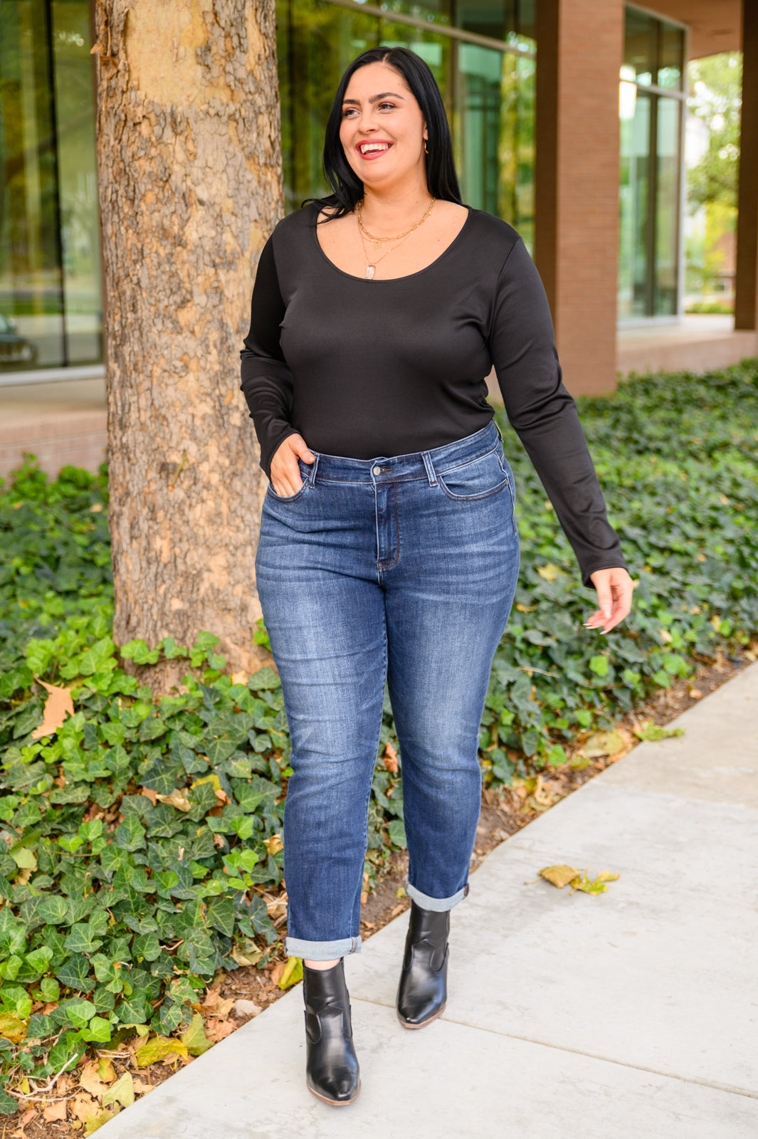 Can You Believe It Basic Long Sleeve Top • Black