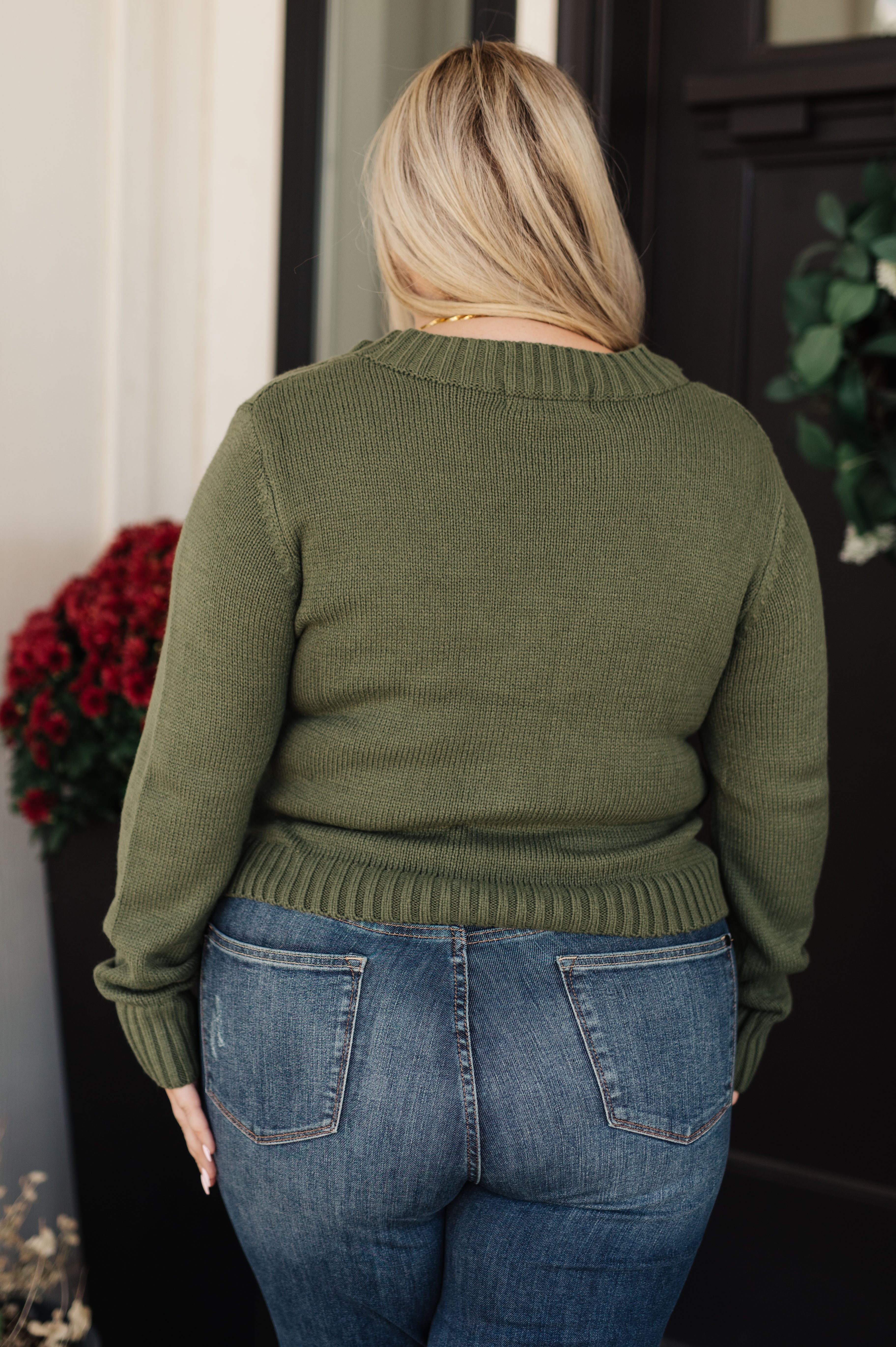 Climbing Vine Cable Knit Cardigan • Green