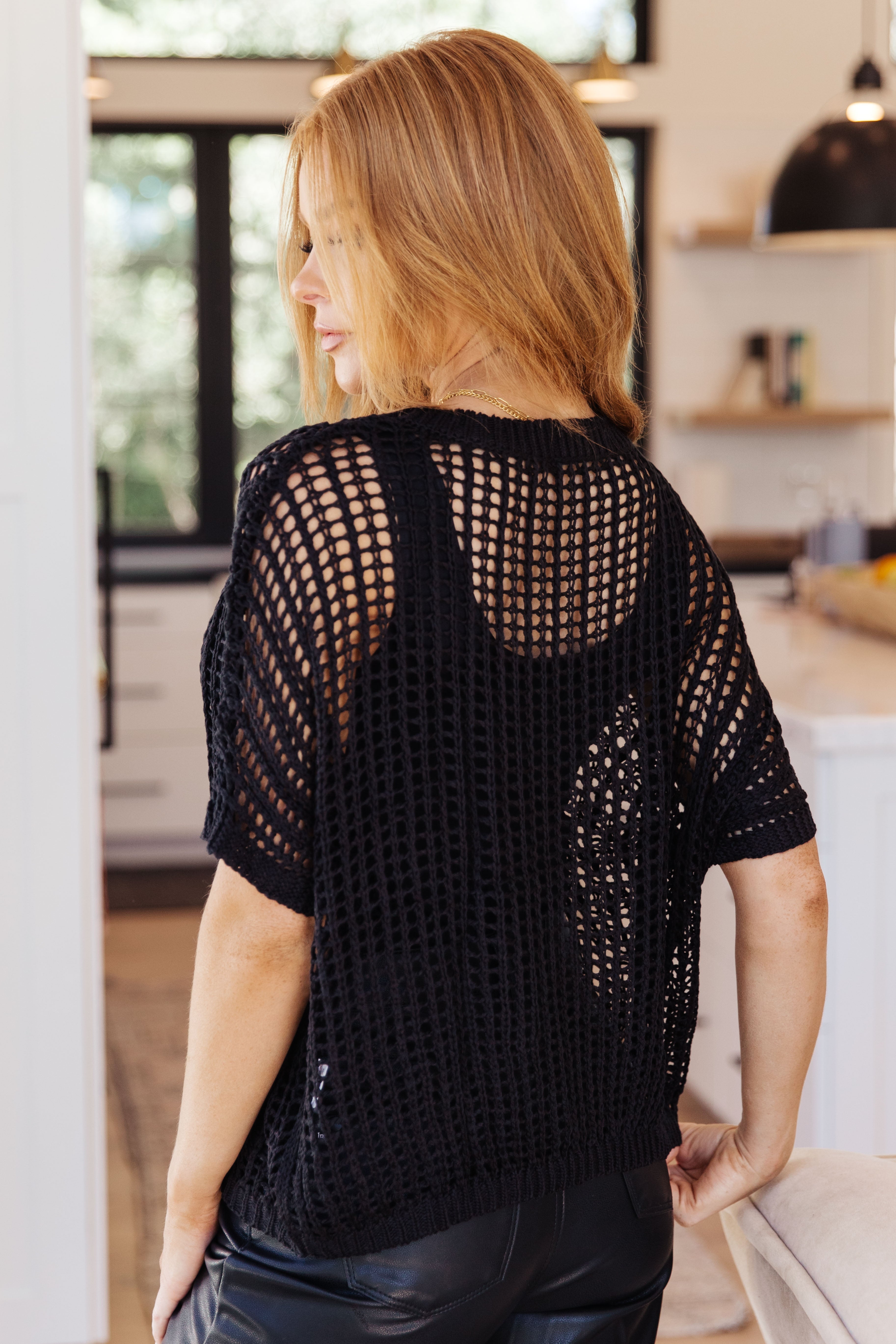 Coastal Dreams Fishnet Top • Black