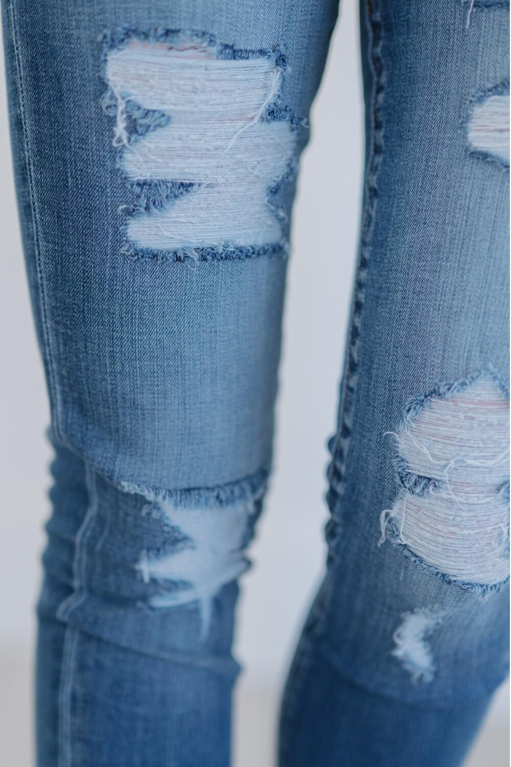 Take On Me Distressed Skinny Jeans - Atomic Wildflower