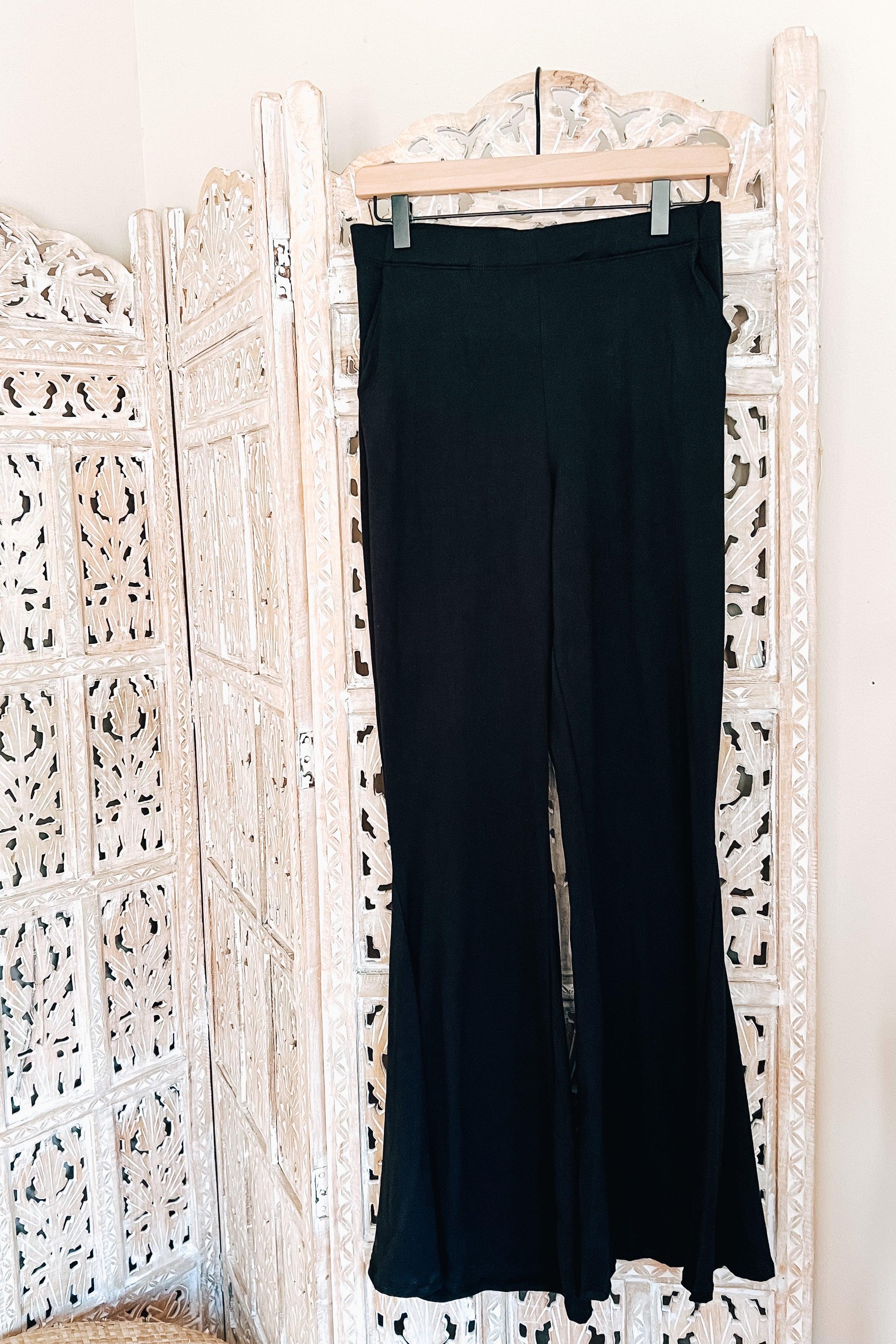 Never Basic Black Flared Pants - Atomic Wildflower