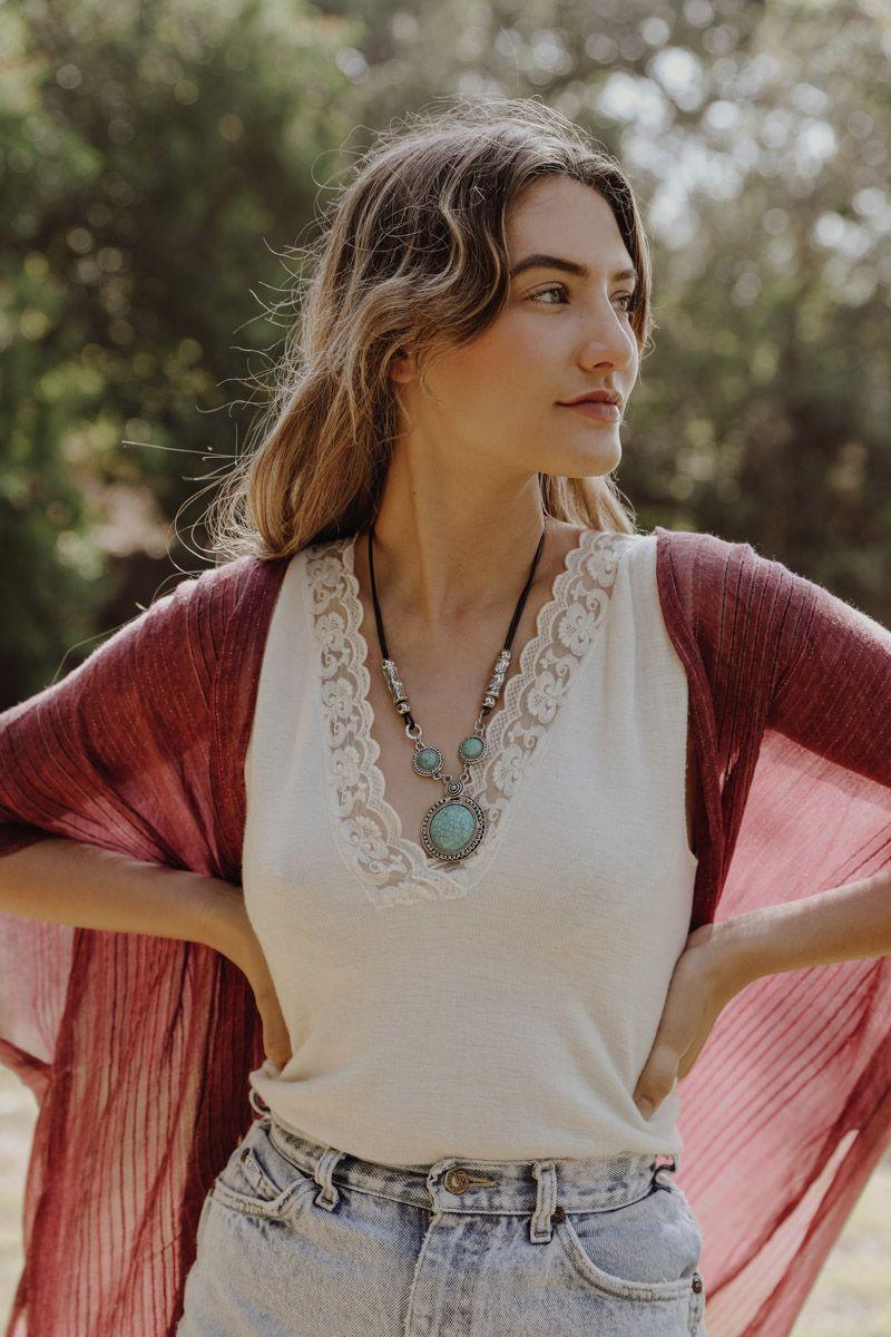 Triple Threat Turquoise Necklace - Atomic Wildflower