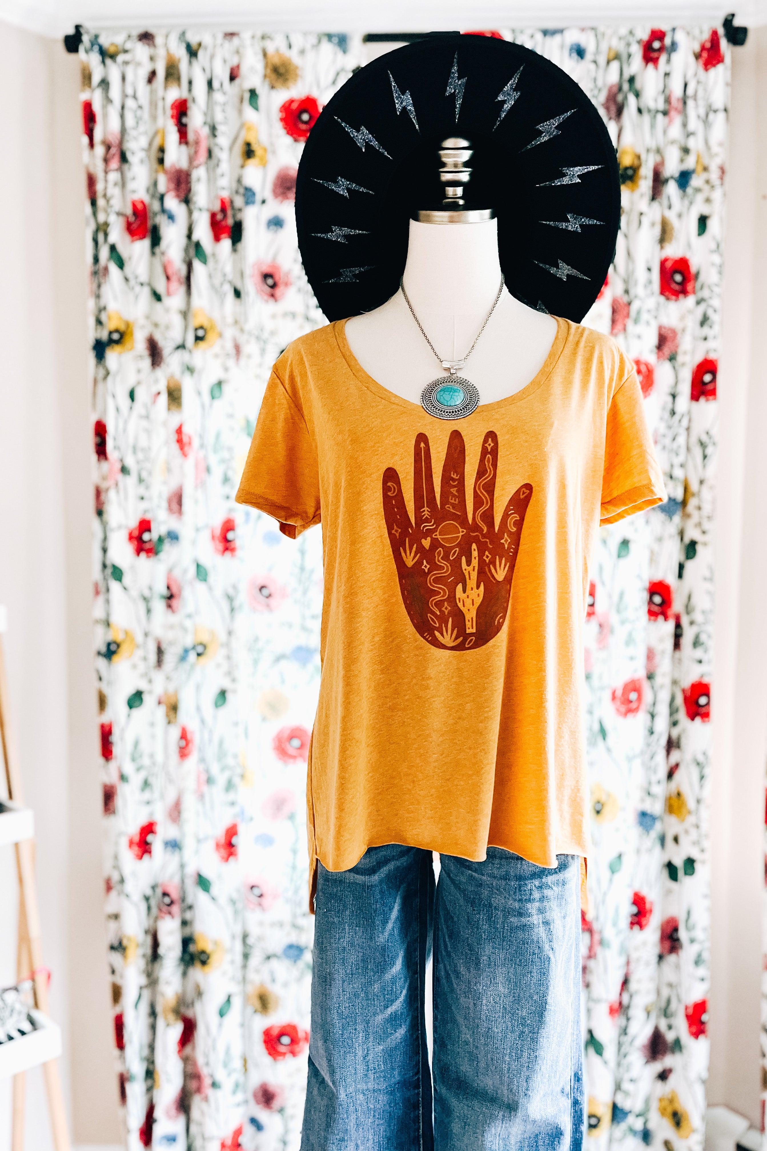 Bohemian Things Scoop Neck Tee - Atomic Wildflower
