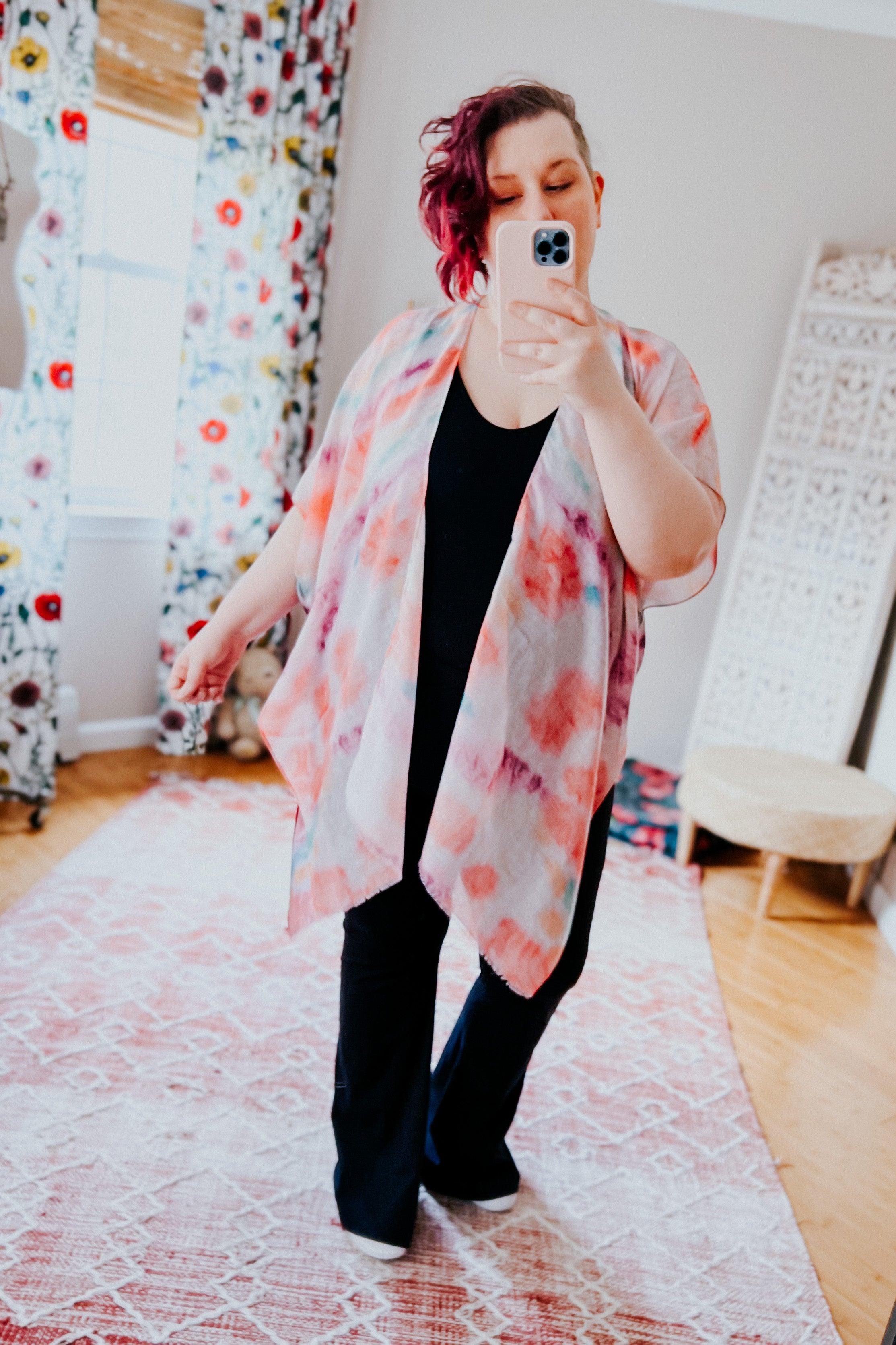Almost Heavenly Tie Dye Layering Piece Kimono - Atomic Wildflower