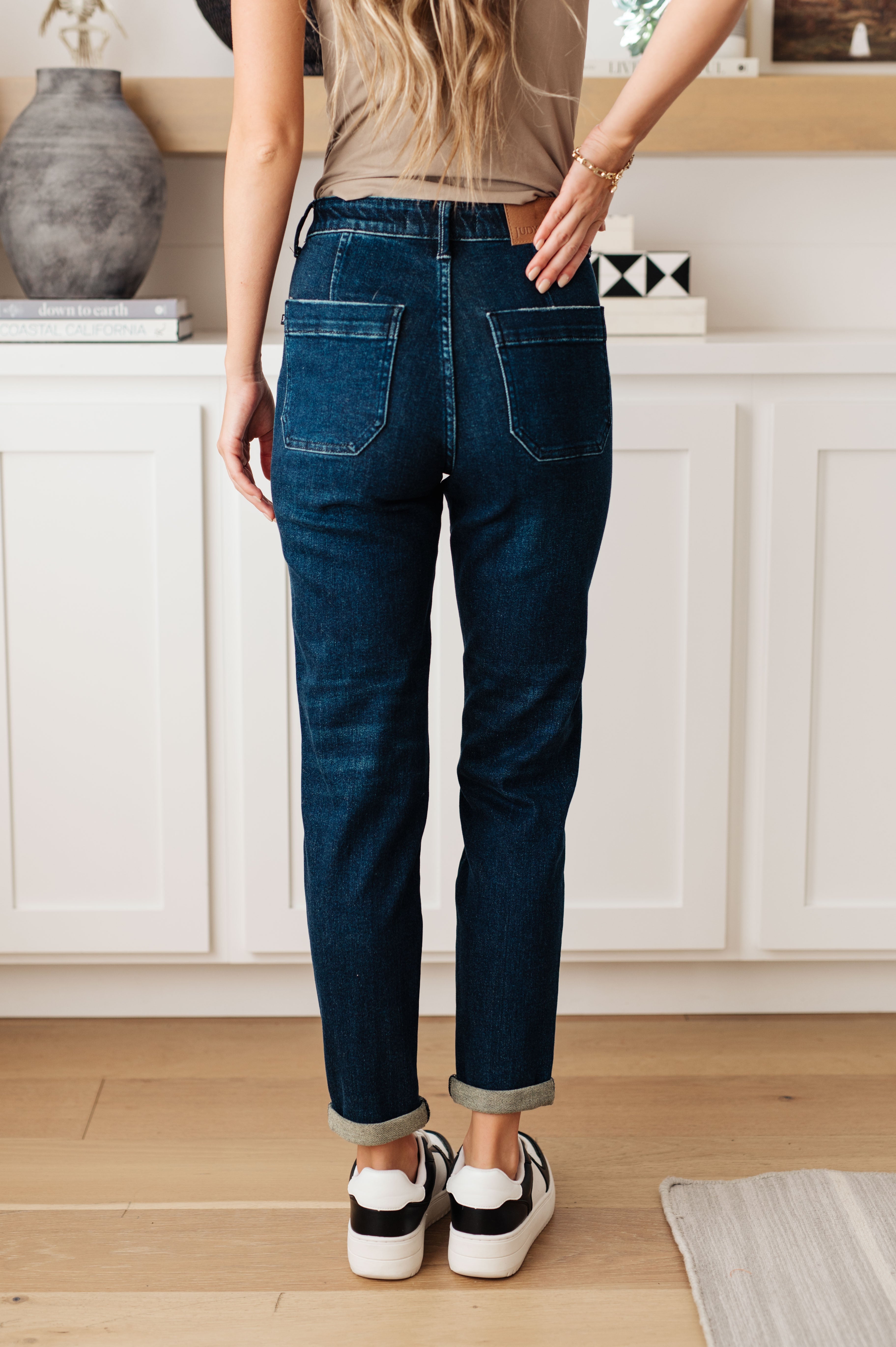 Eli Pull On Denim Joggers • Dark Wash