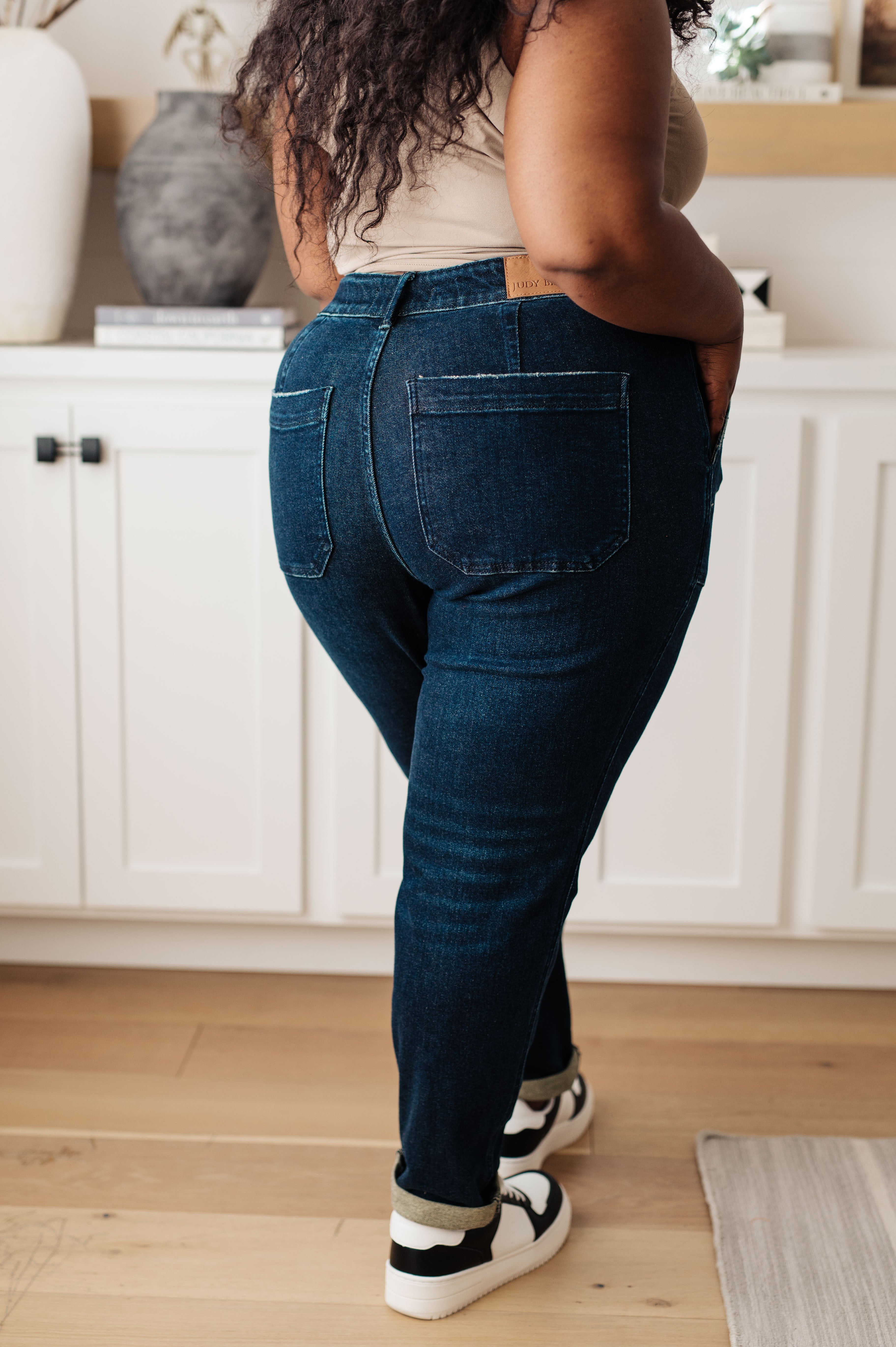 Eli Pull On Denim Joggers • Dark Wash