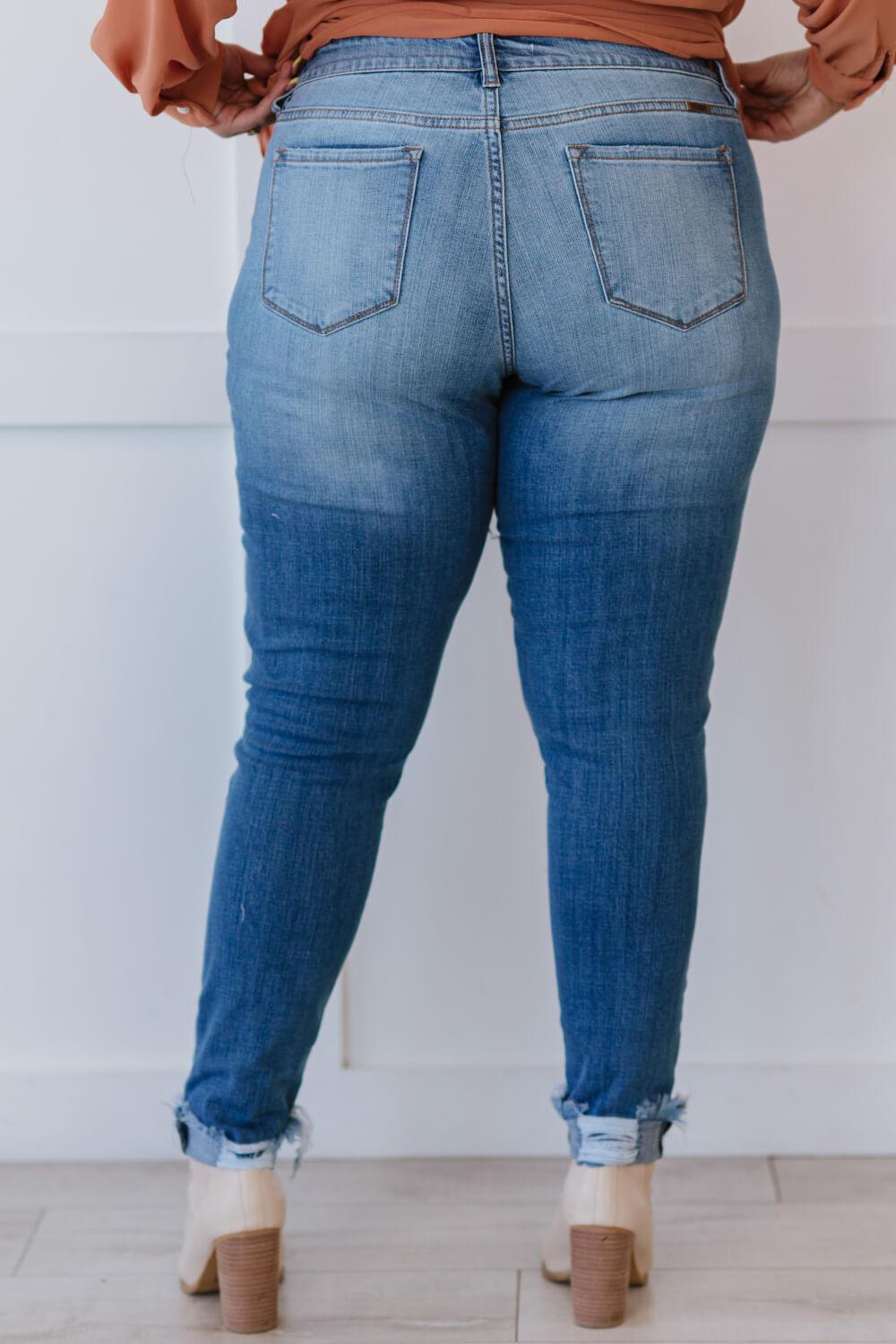 Take On Me Distressed Skinny Jeans - Atomic Wildflower