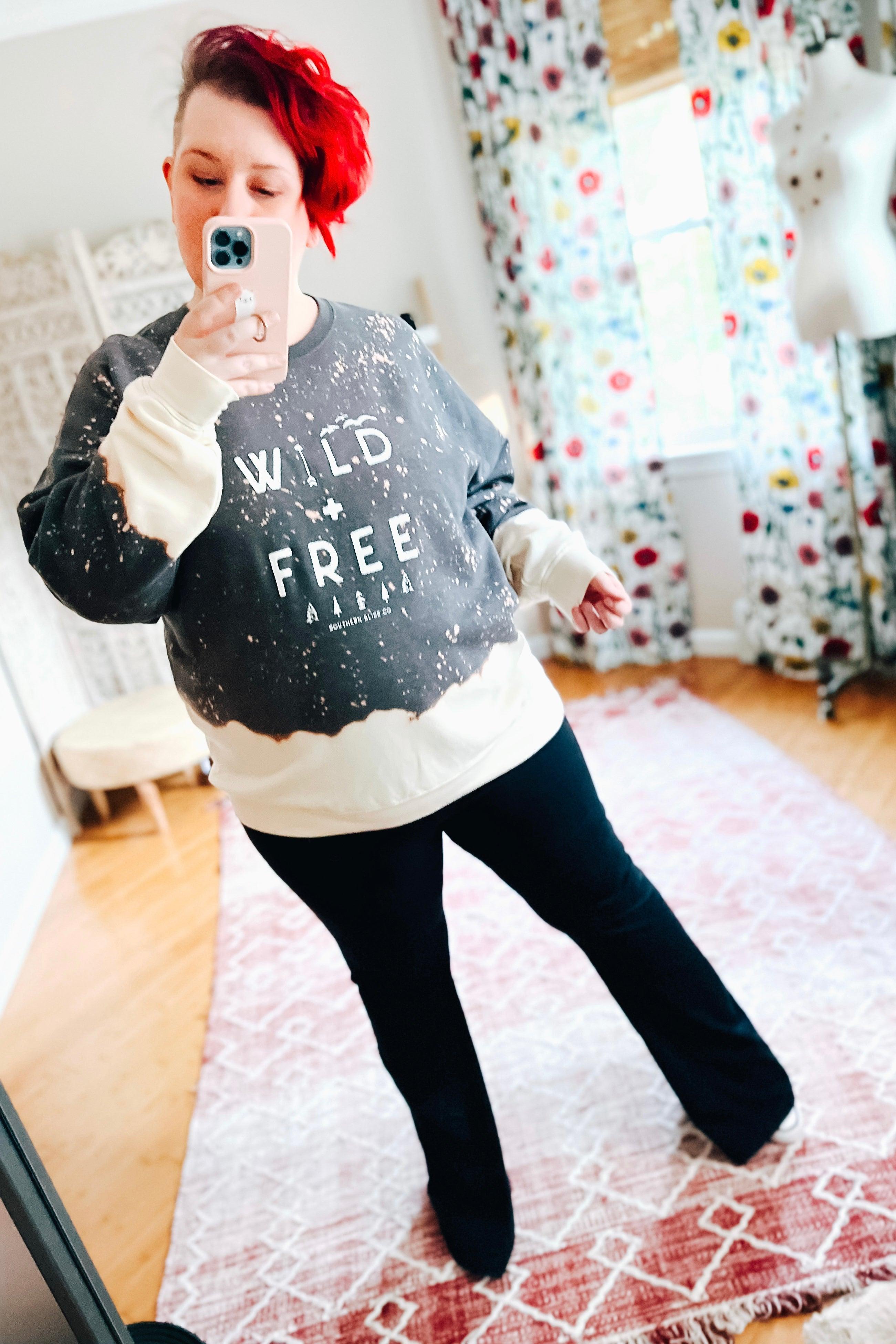 Wild & Free Bleached Sweatshirt - Atomic Wildflower