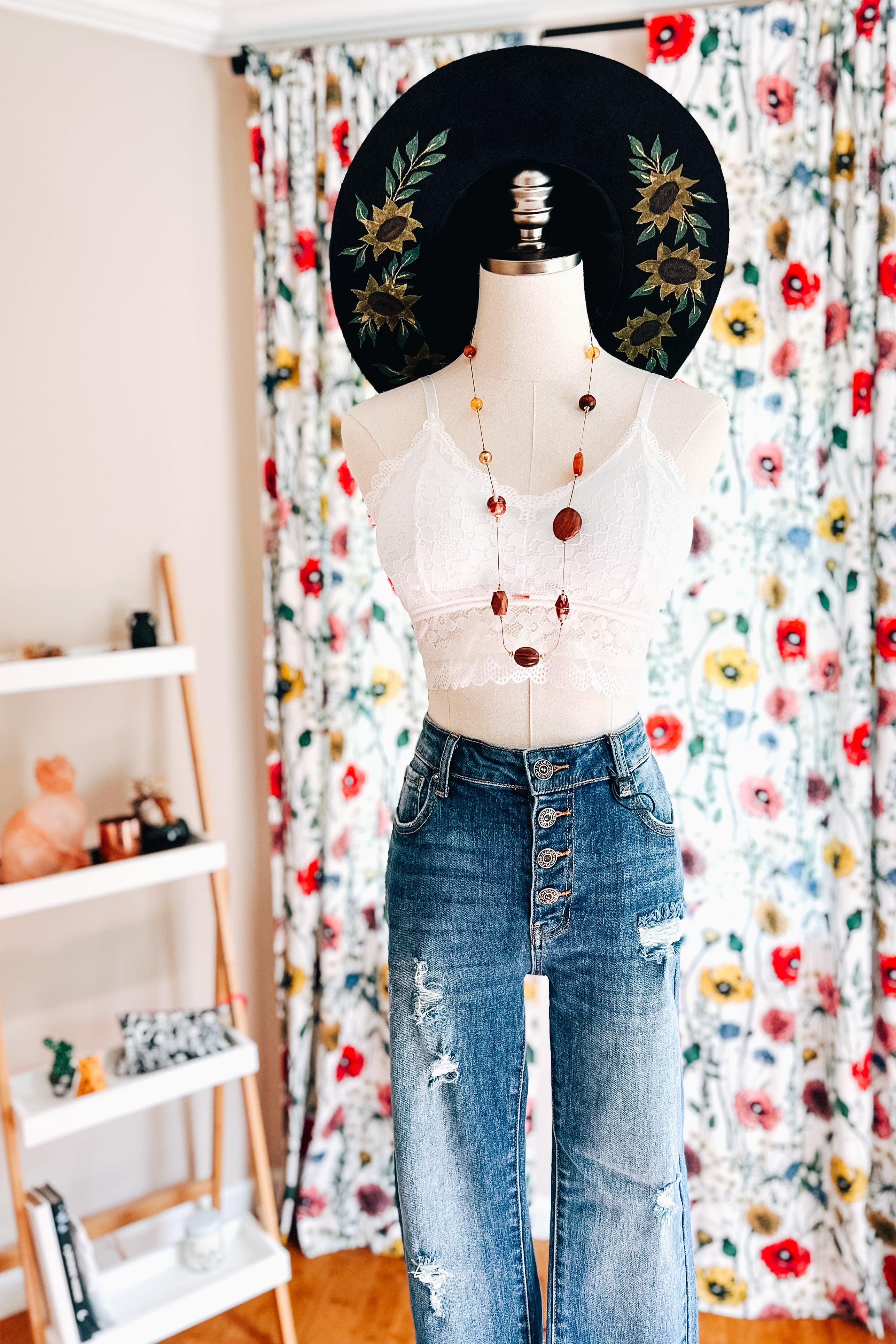 Miss Me Bralette • White - Atomic Wildflower