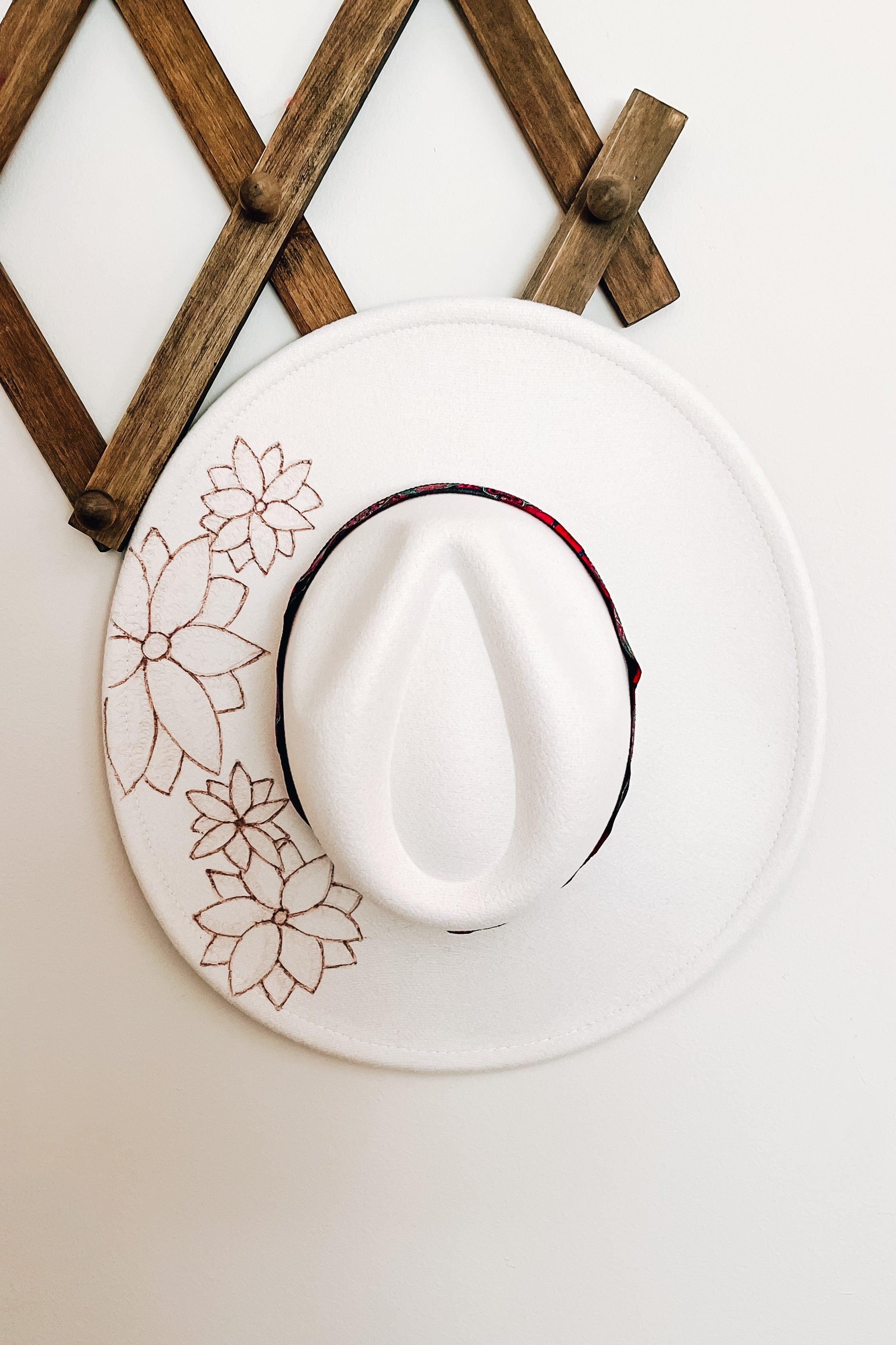 Sunflower Baby Hand Burned Wide Brim Hat - Atomic Wildflower