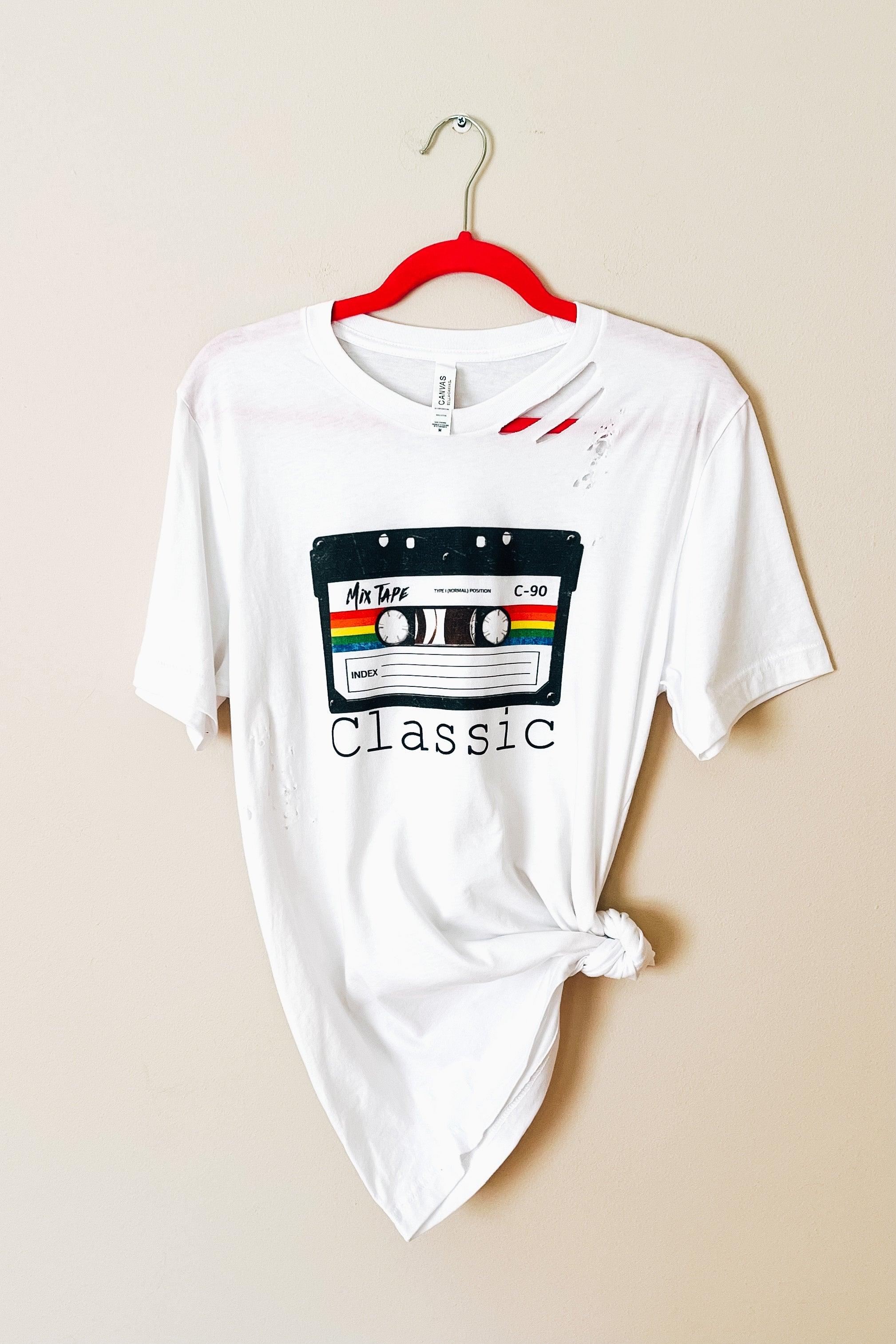 Distressed Classic Mix Tape Tee - Atomic Wildflower