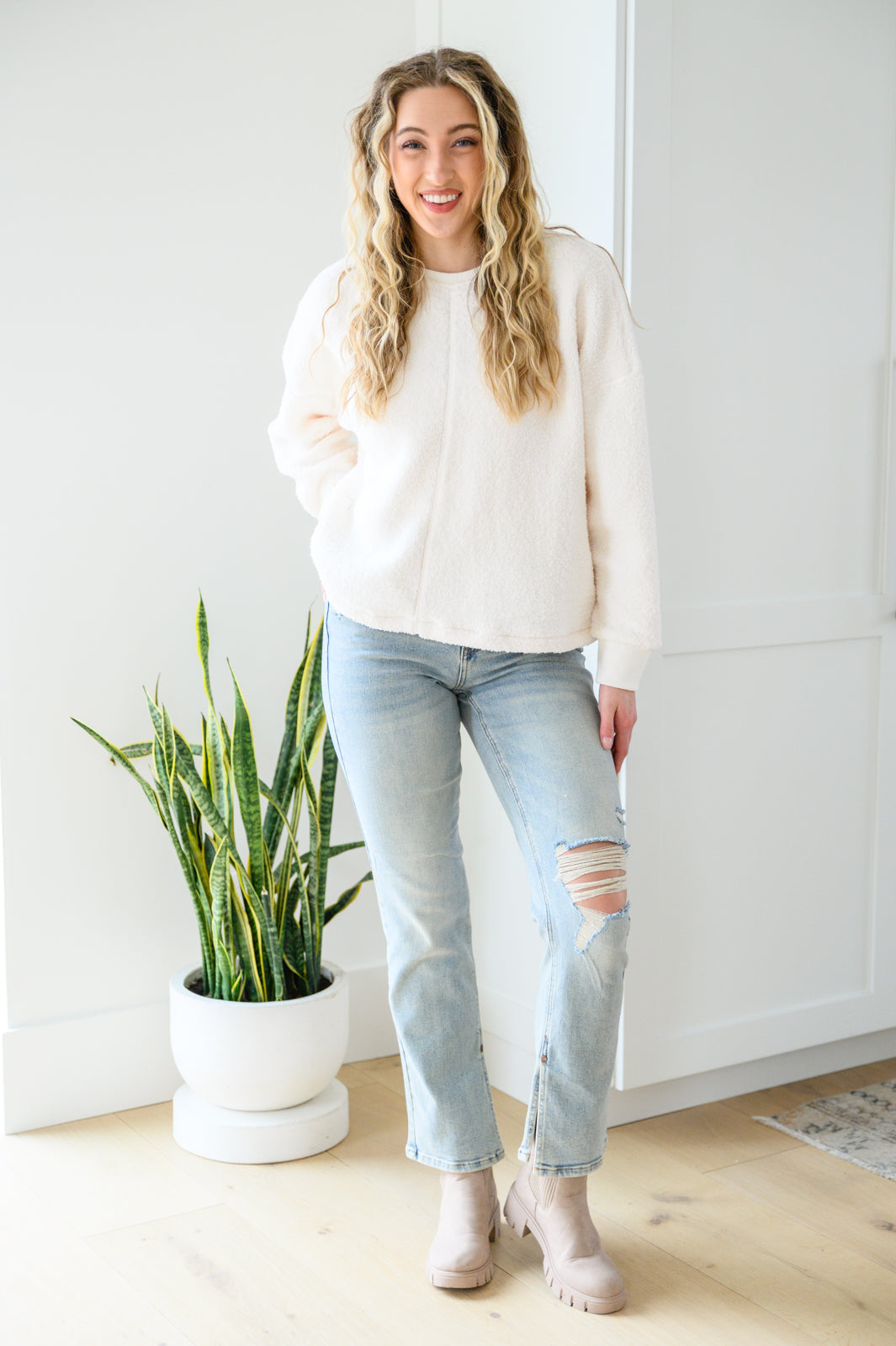 Fuzzy Cuddles Sweater • Off White