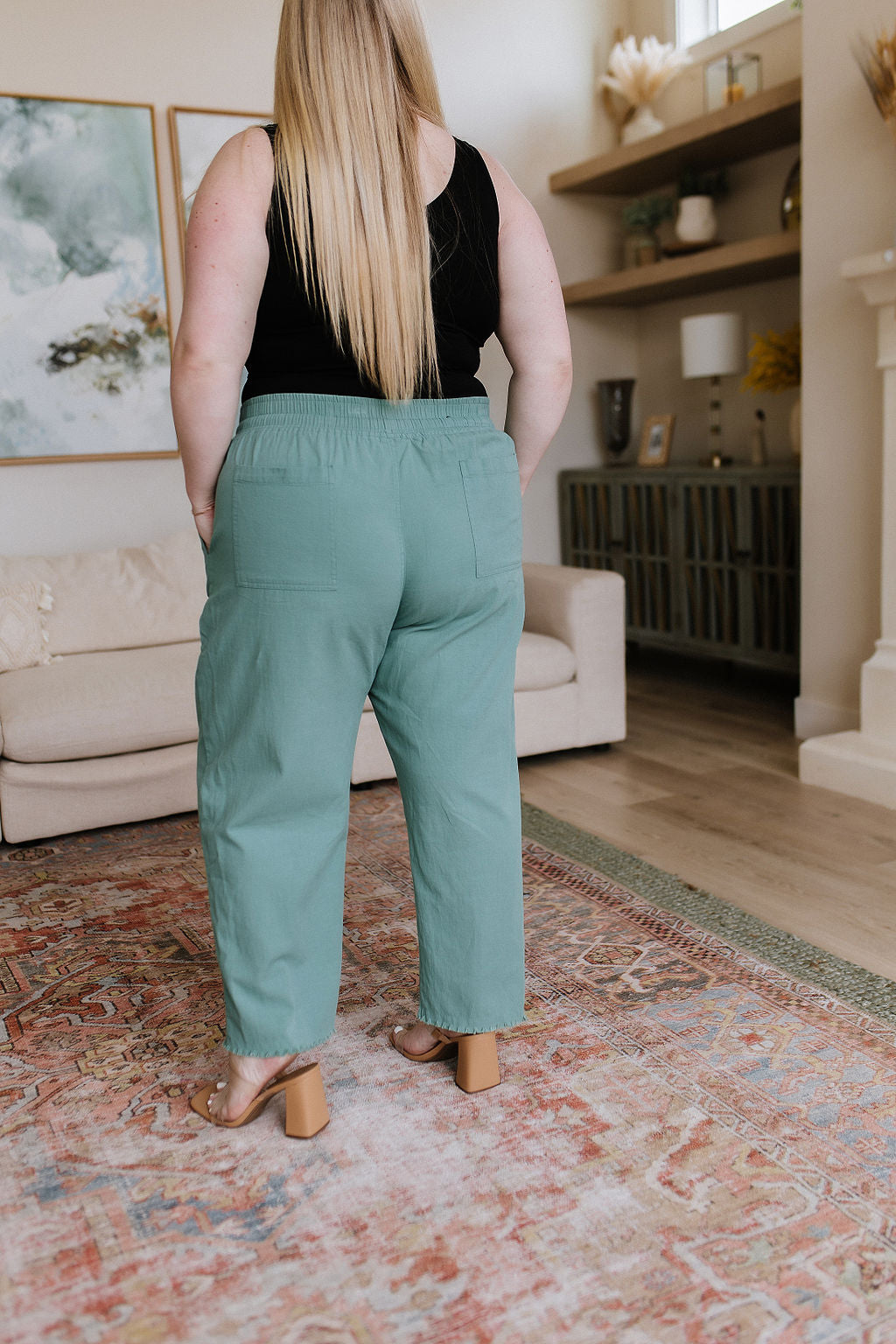 Love Me Dearly High Waisted Pants • Jade - Atomic Wildflower