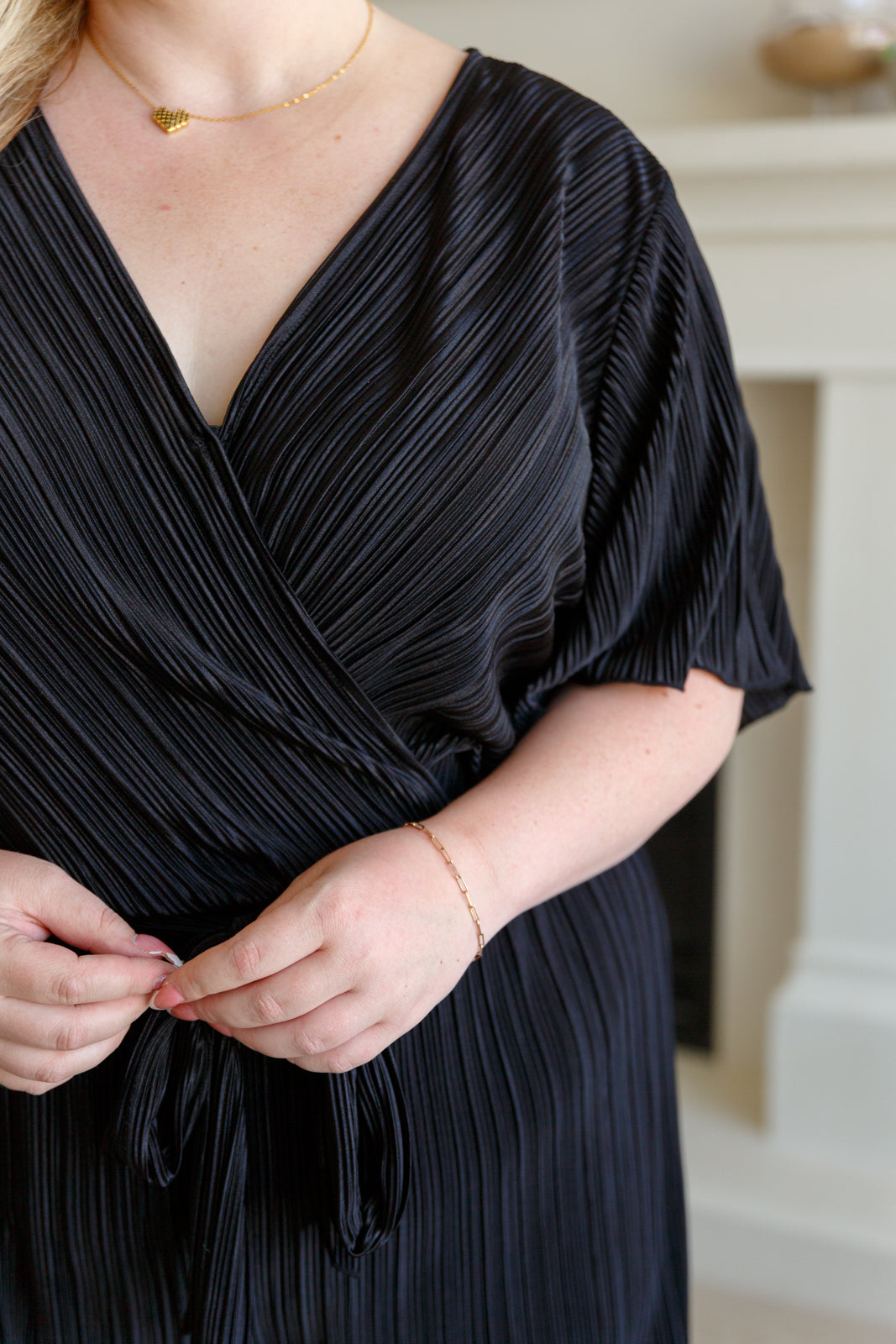 Lovely Life Plisse Romper • Black - Atomic Wildflower
