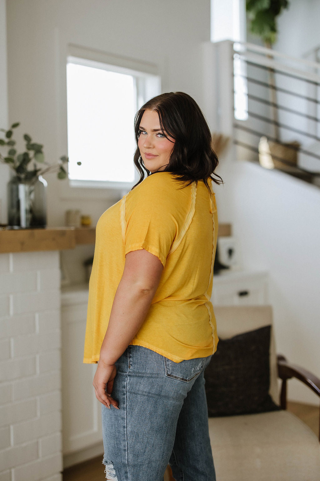 New Edition Mineral Wash T Shirt • Yellow
