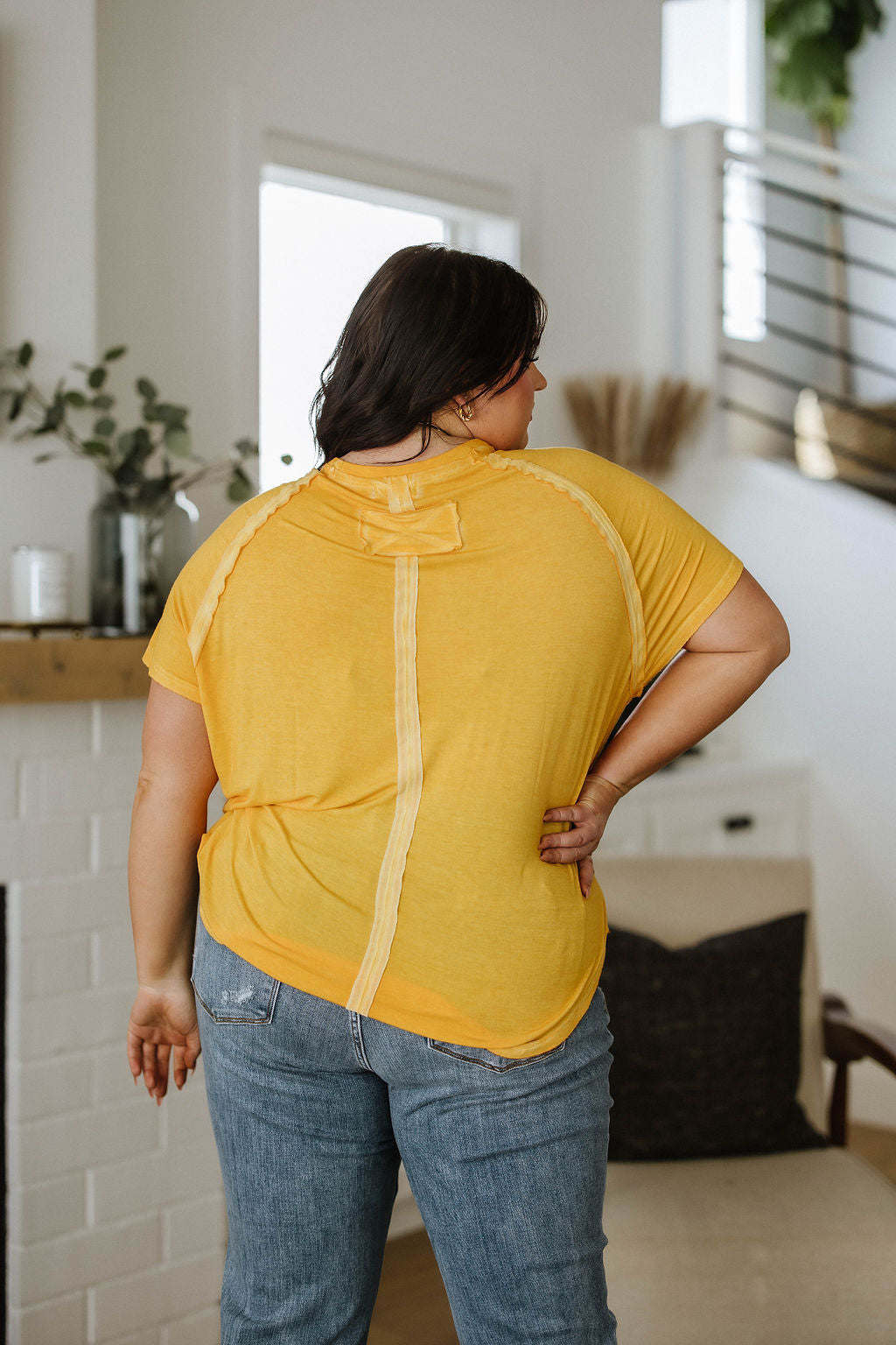 New Edition Mineral Wash T Shirt • Yellow