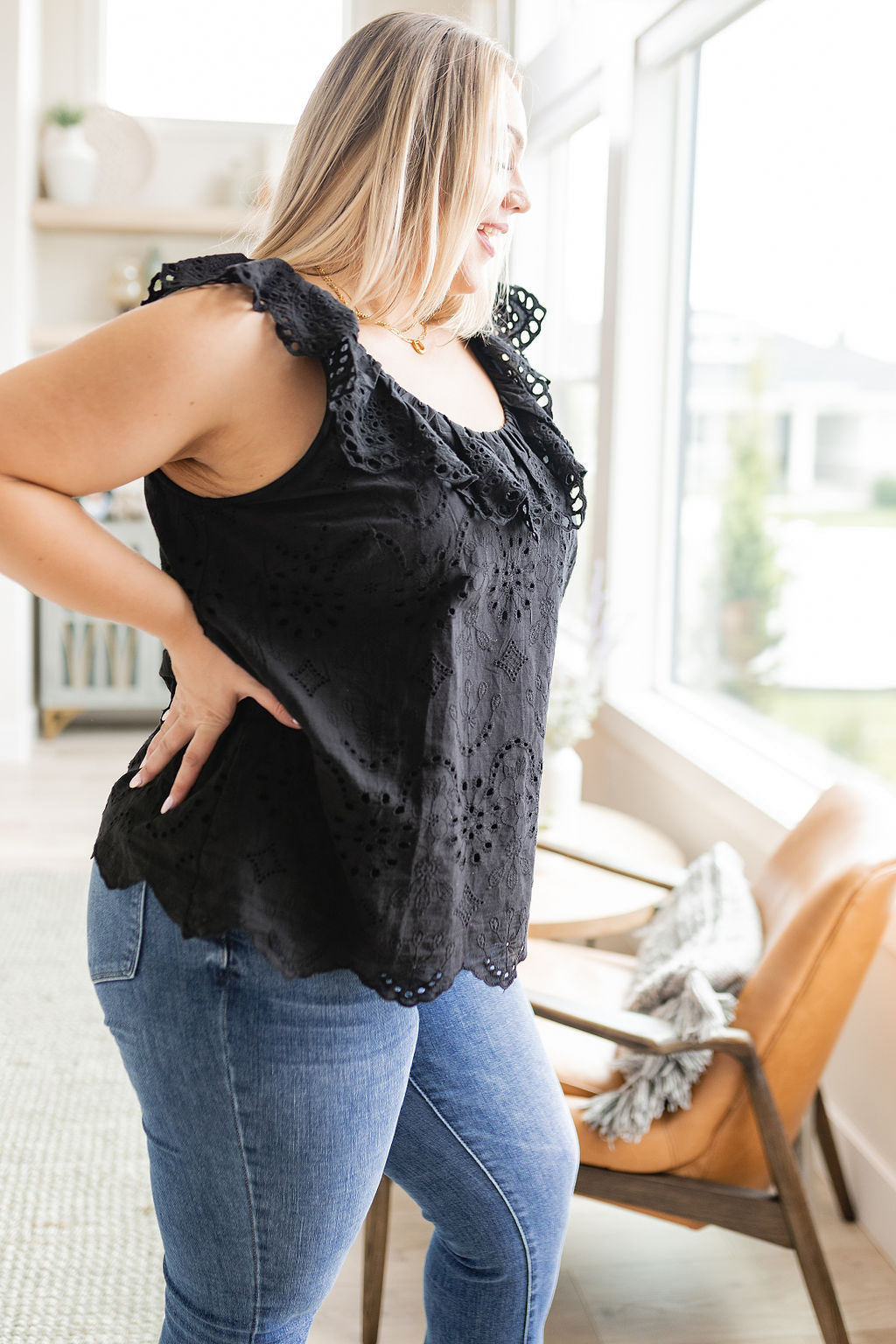 Parisian Stroll Lace Blouse • Black - Atomic Wildflower
