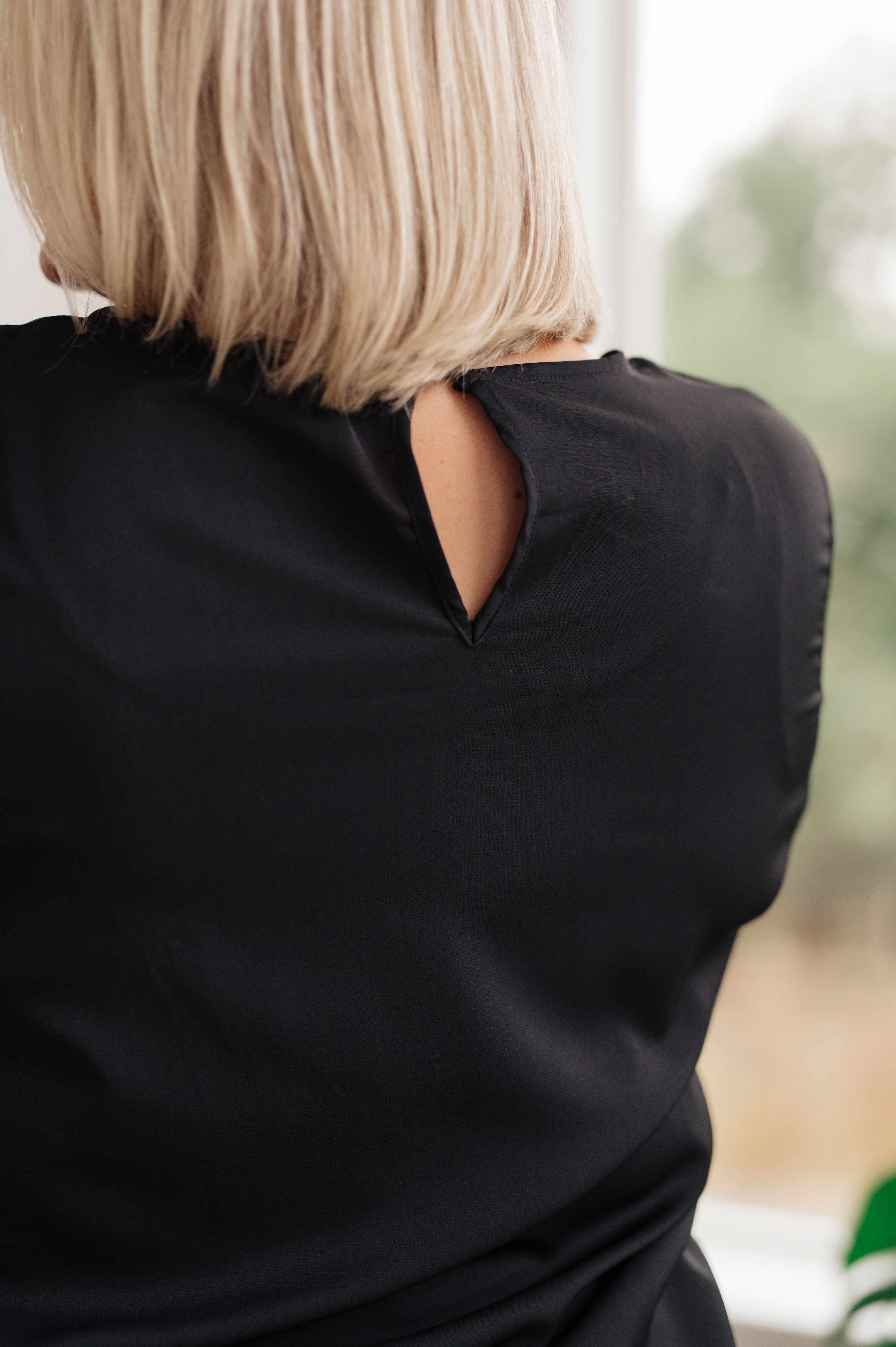 Peaceful Moments Smocked Sleeve Blouse • Black