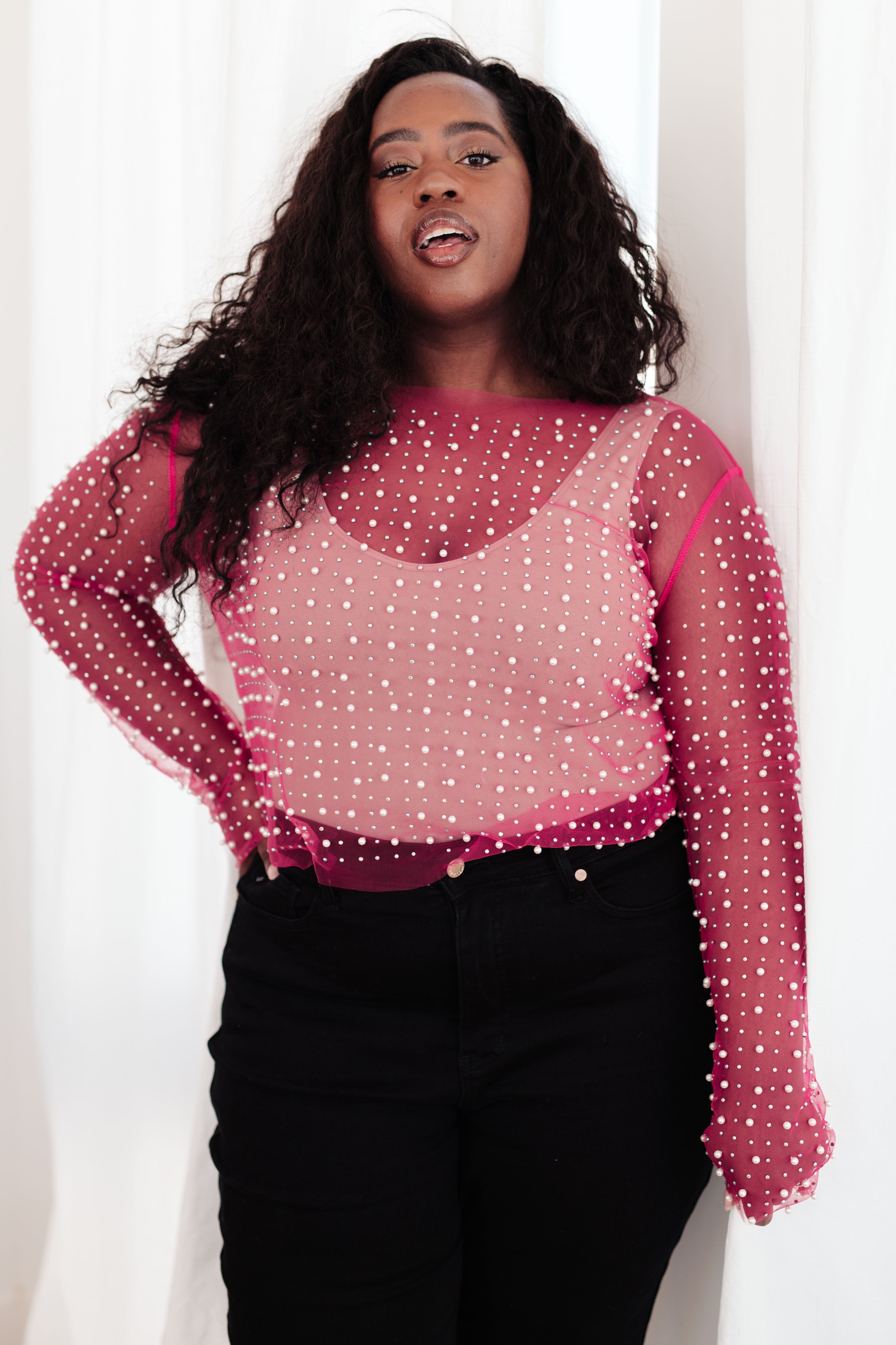 Pearl Diver Layering Top • Pink