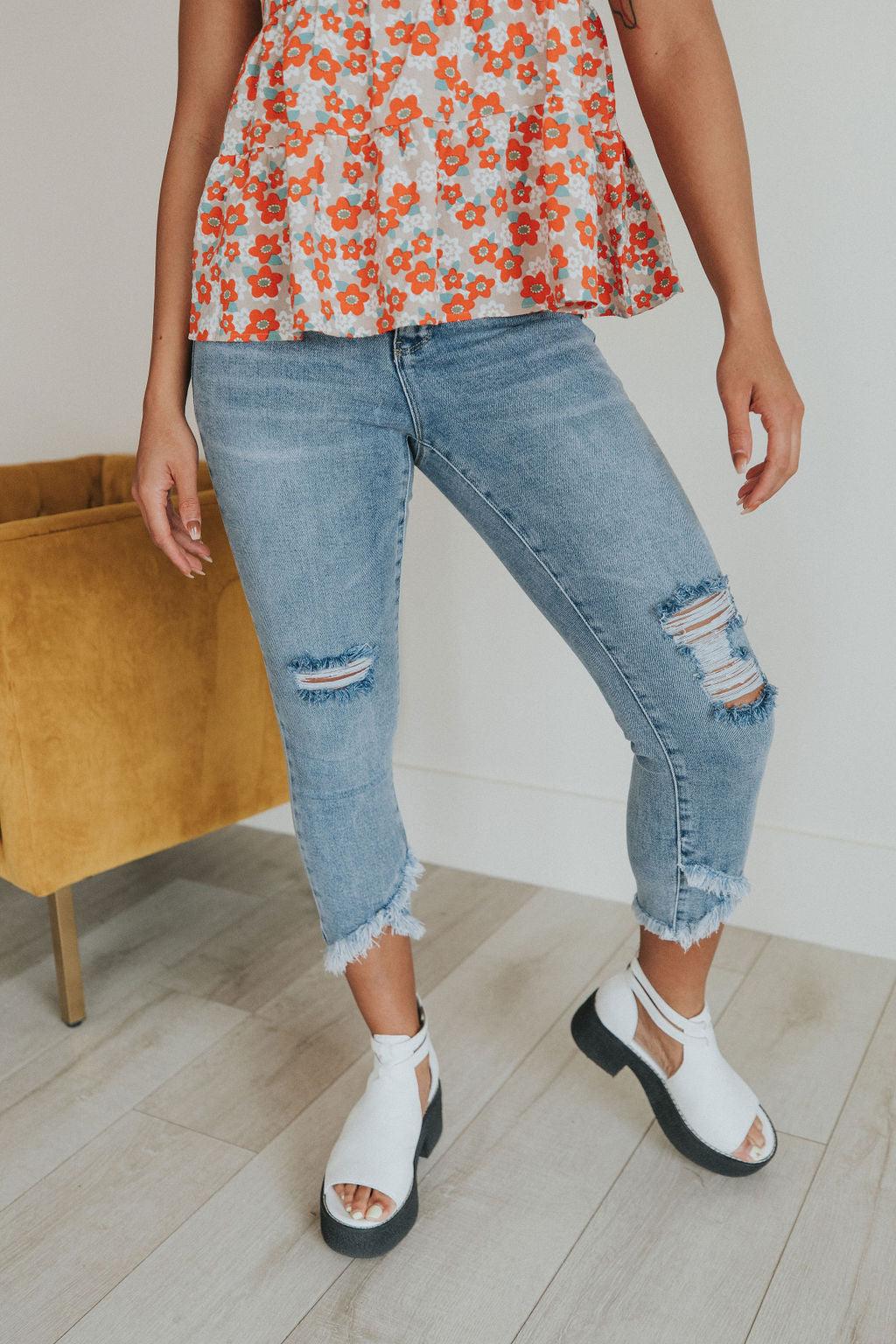 One Step Ahead Tulip Hem Jeans - Atomic Wildflower