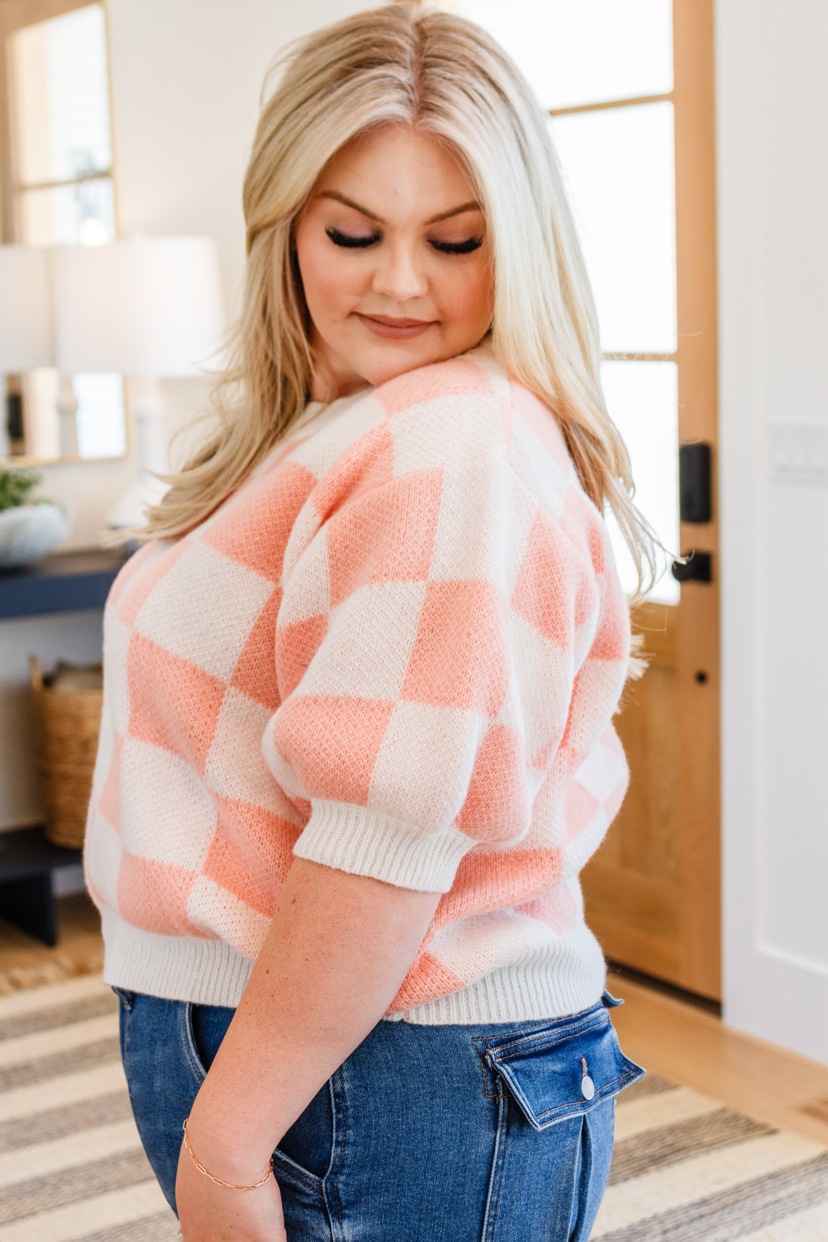 Start Me Up Checkered Sweater - Atomic Wildflower
