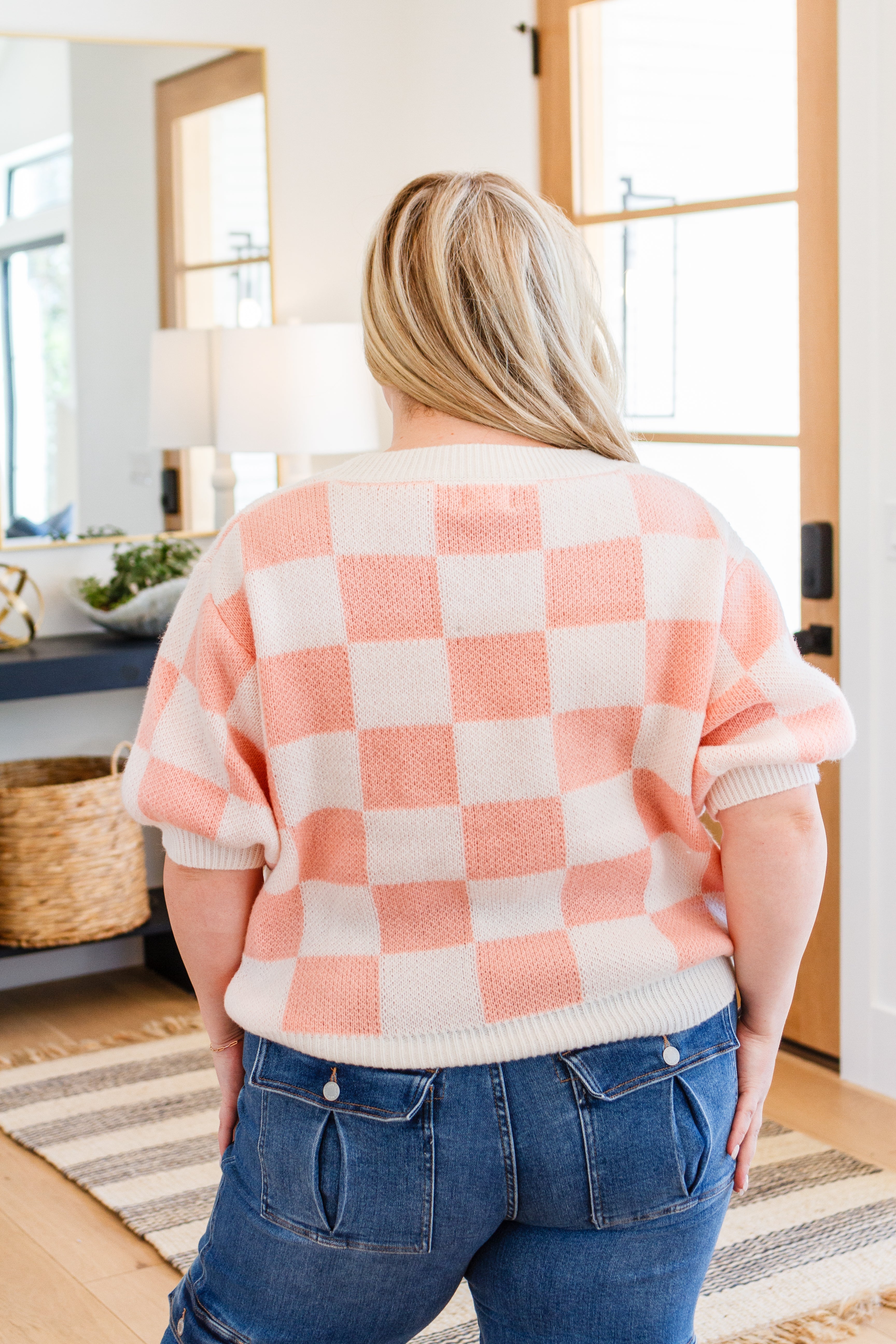 Start Me Up Checkered Sweater - Atomic Wildflower