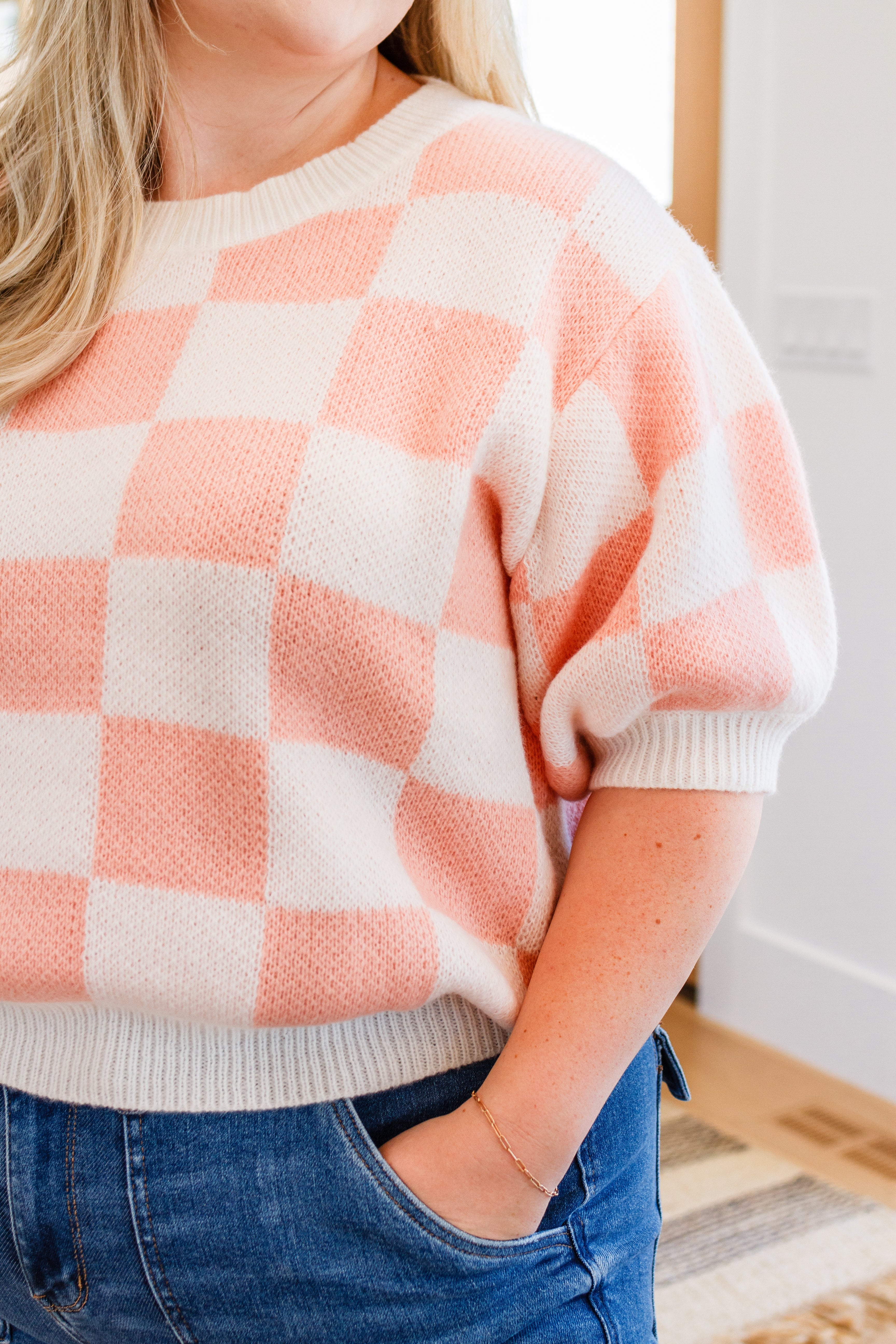 Start Me Up Checkered Sweater - Atomic Wildflower