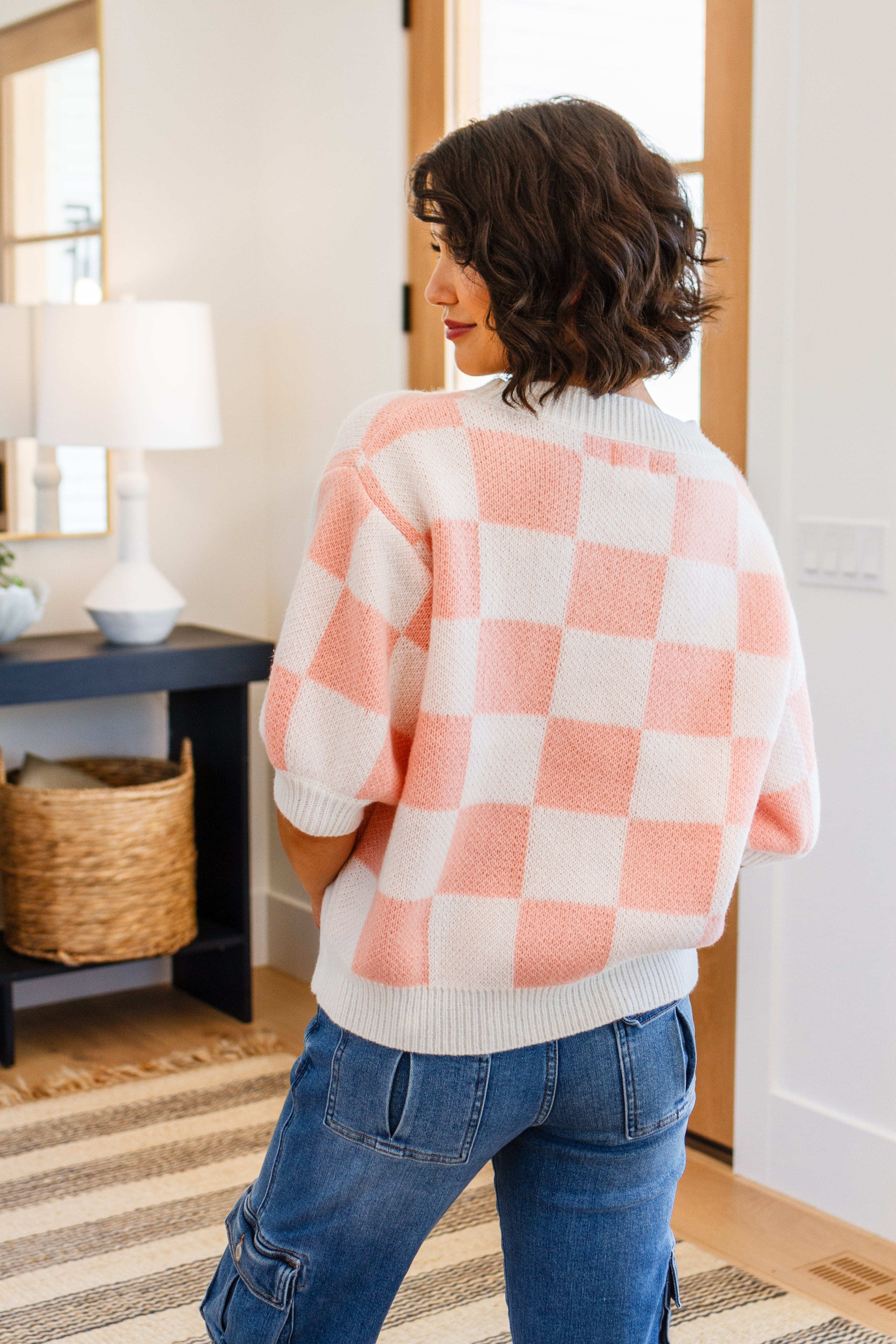 Start Me Up Checkered Sweater - Atomic Wildflower