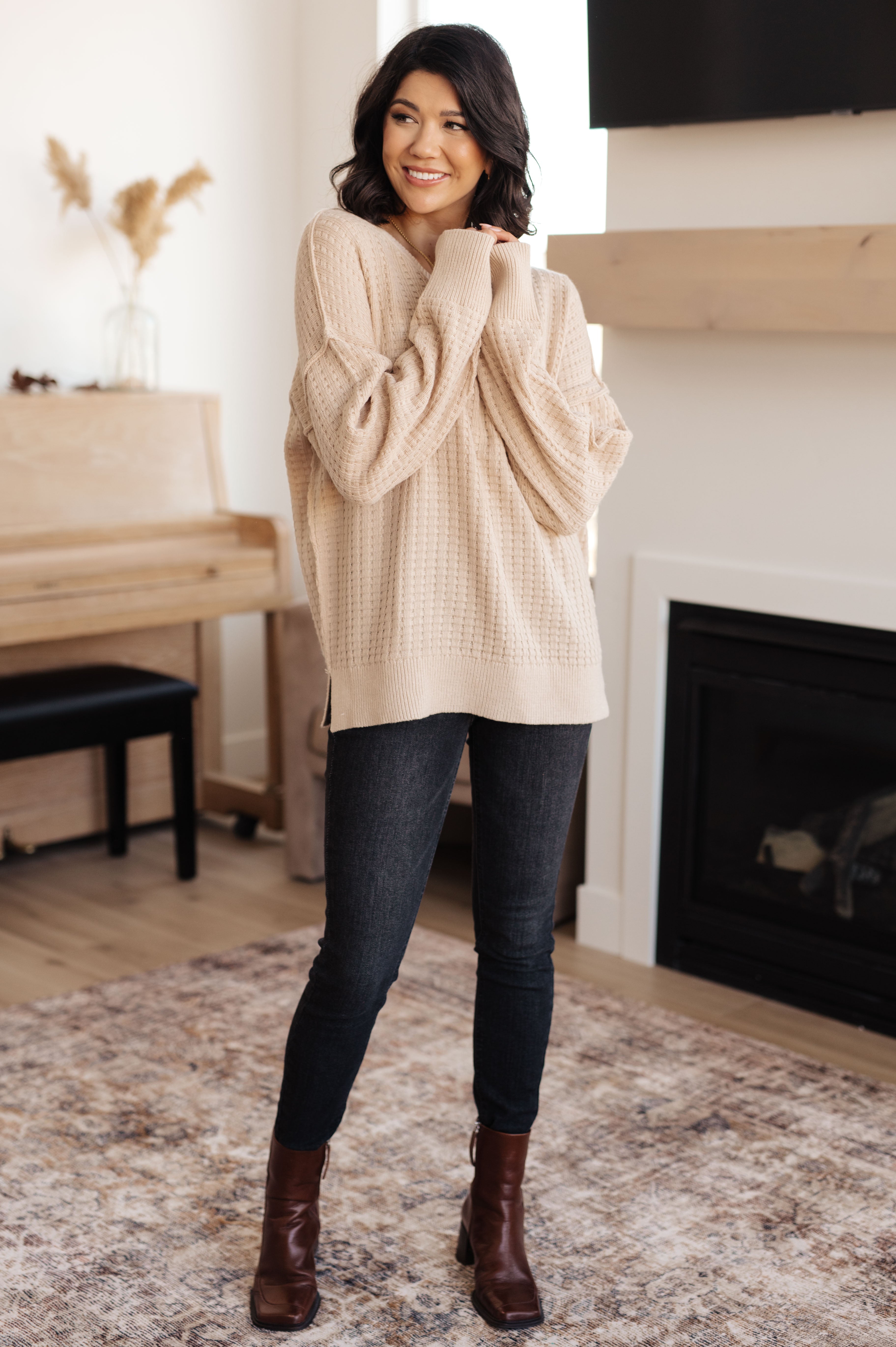 Terrifically Textured Sweater • Mocha