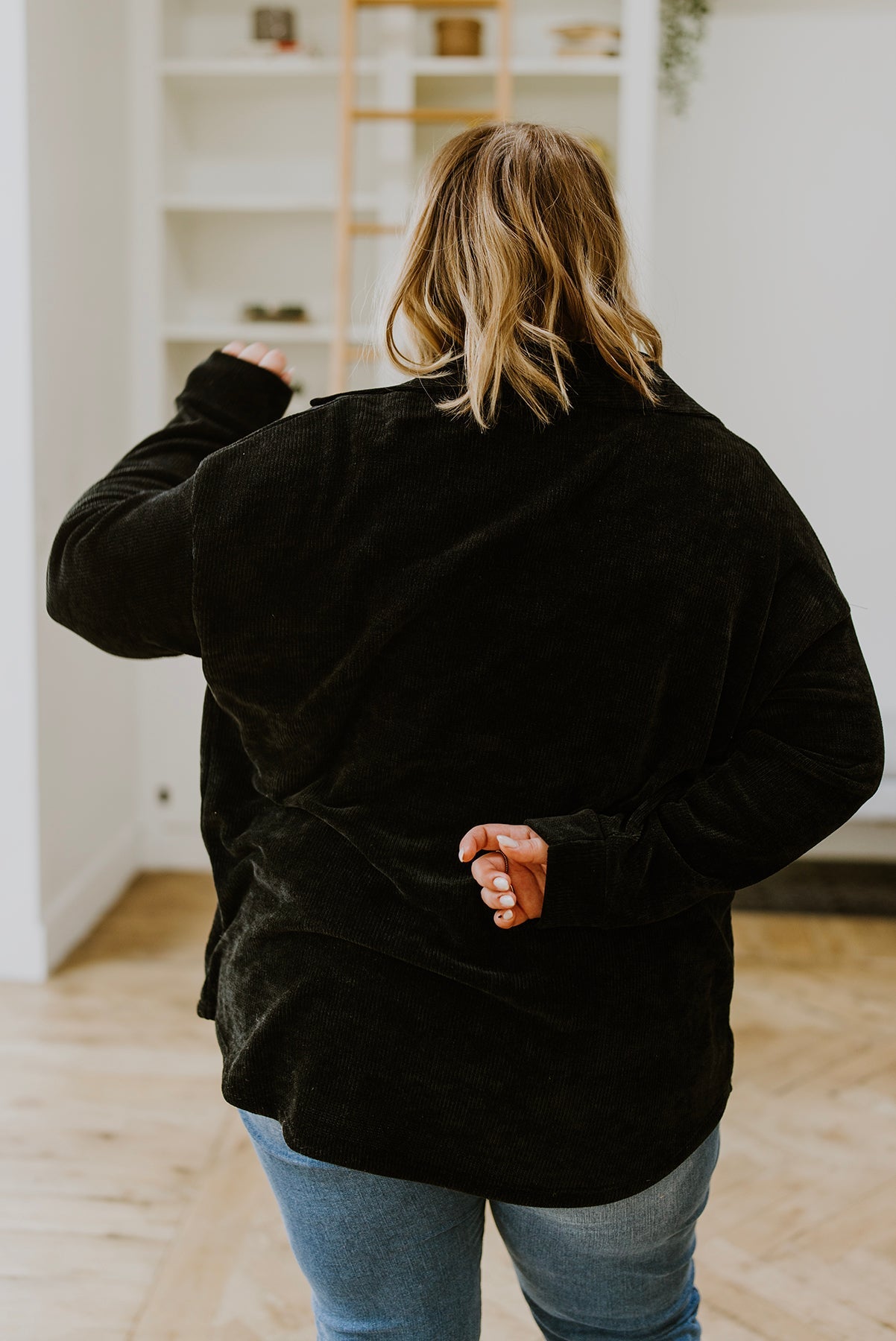 Warm-Hearted Chenille Shacket • Black