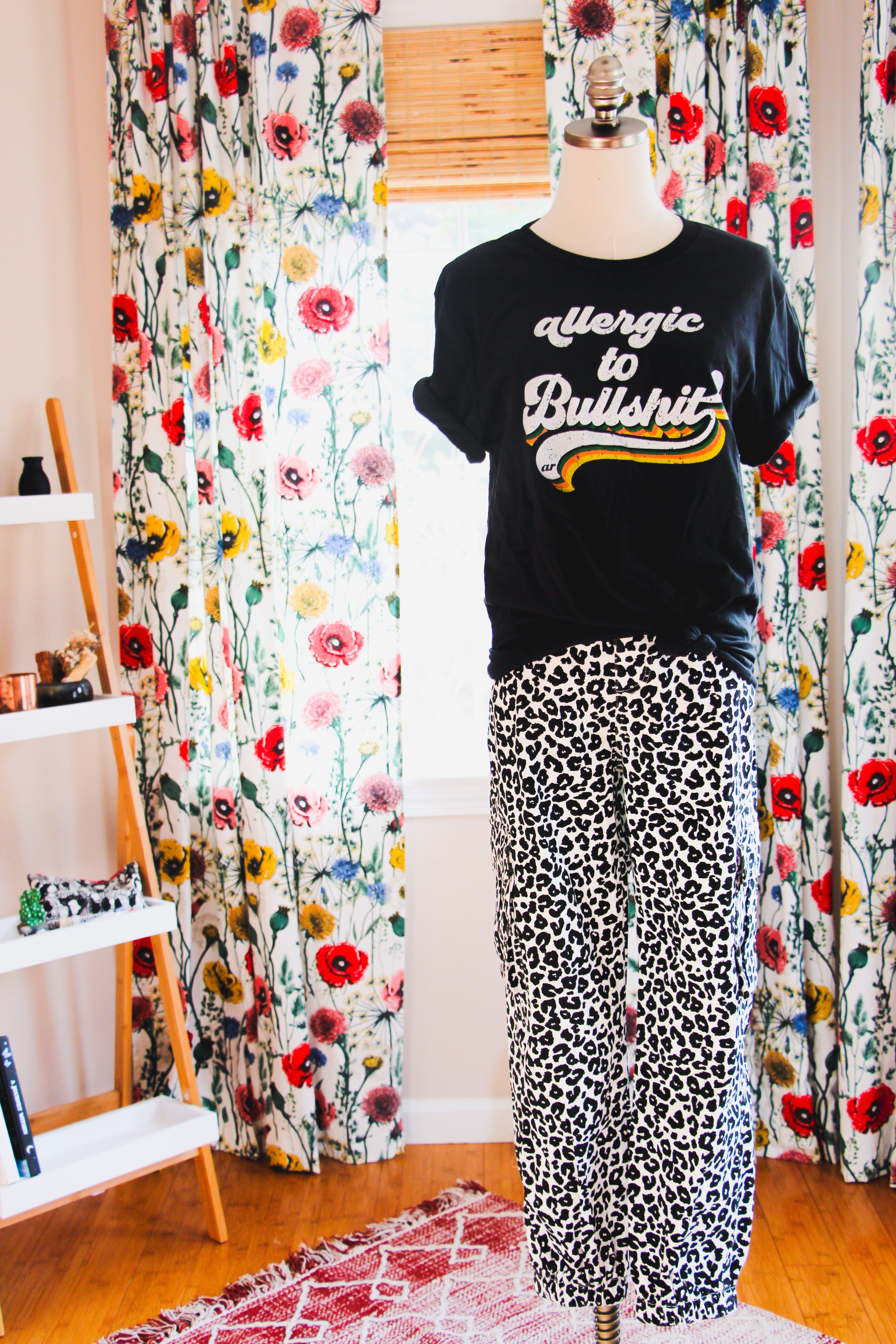 Loungin’ Leopard Denim Joggers • White - Atomic Wildflower