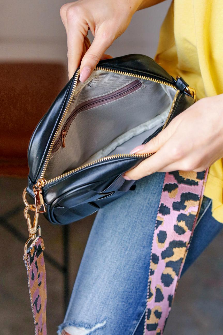 Easy Street Vegan Leather Crossbody Sling Bag • Black - Atomic Wildflower