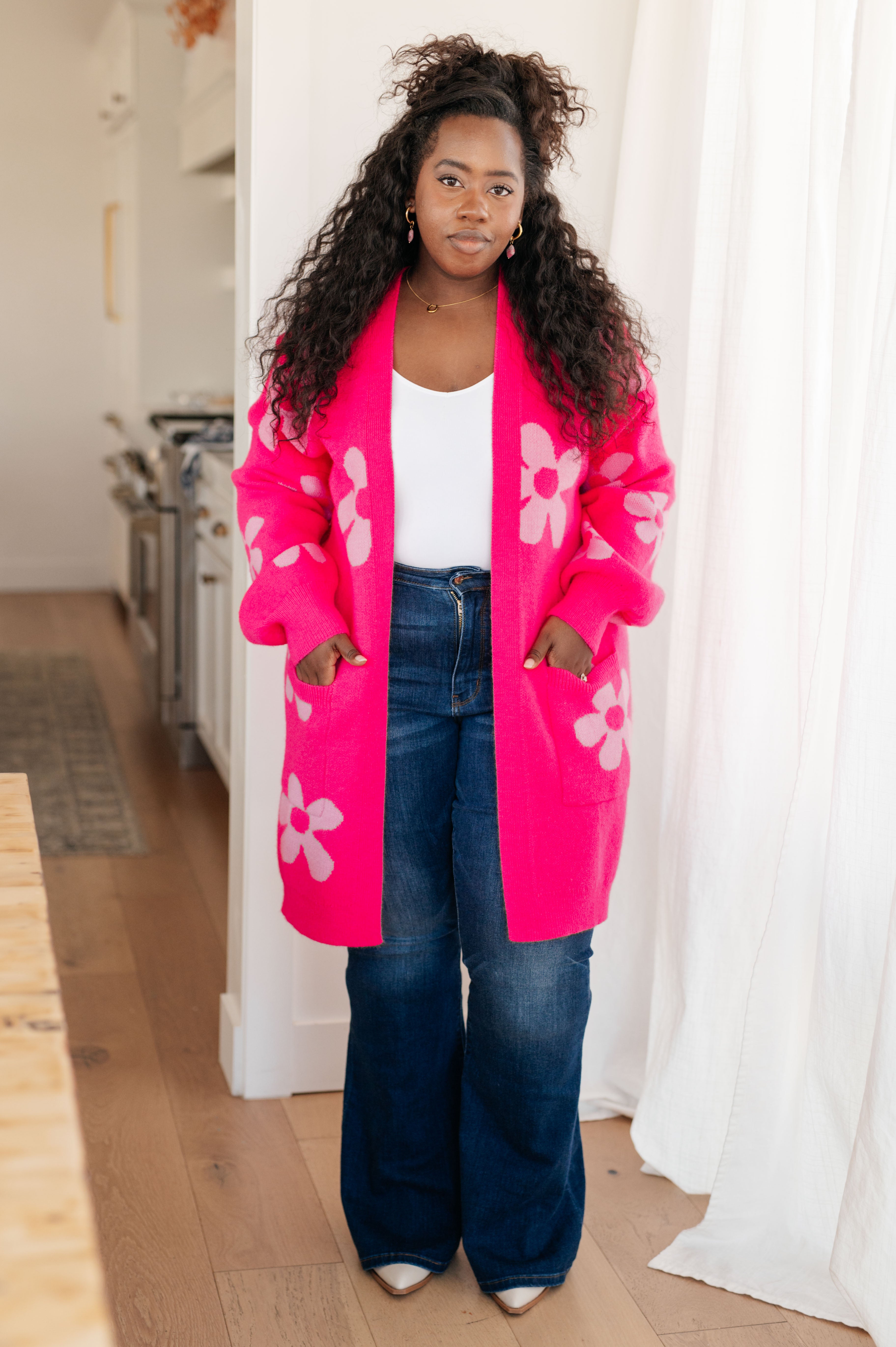 Enough Anyways Floral Cardigan • Pink