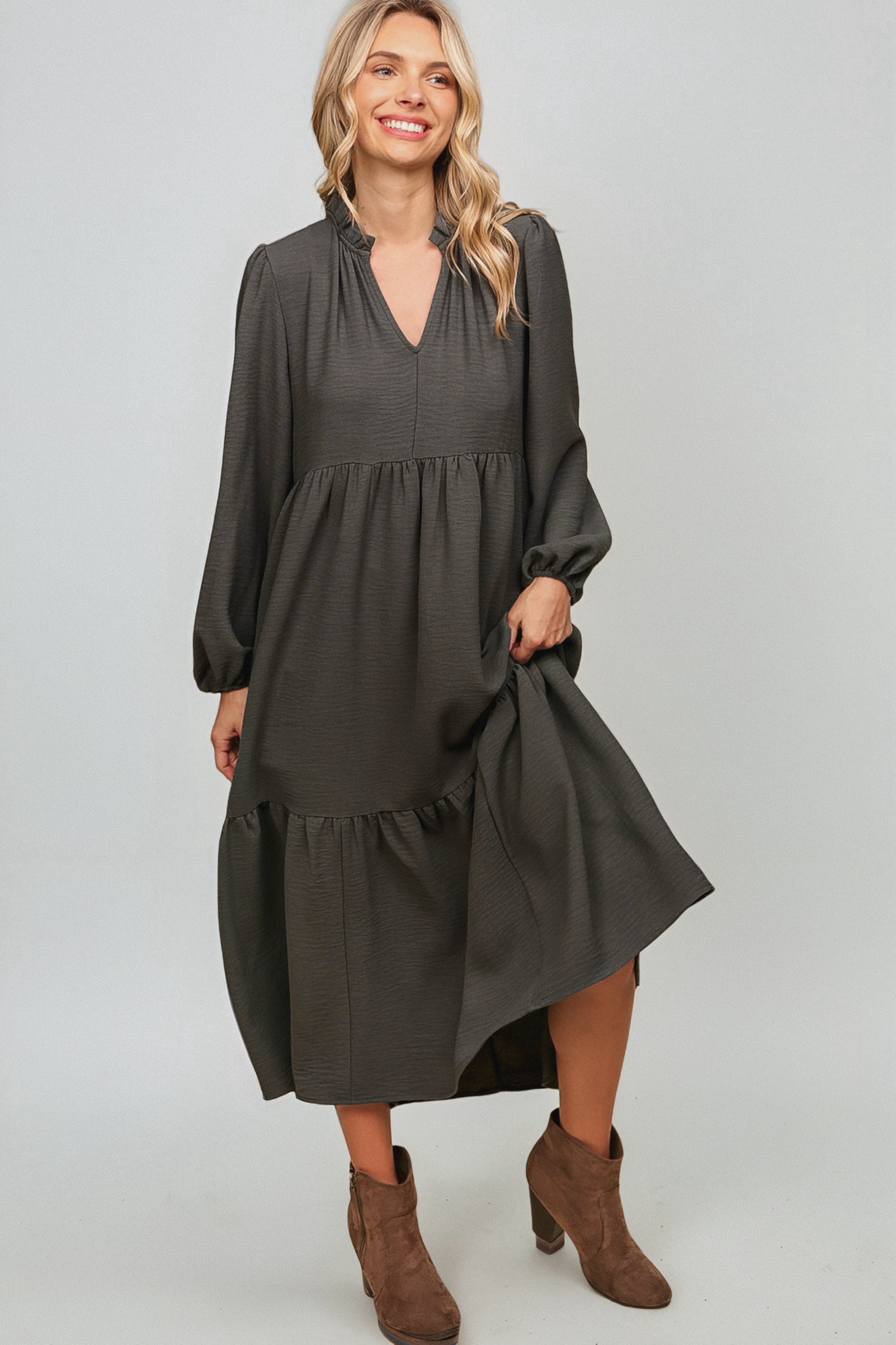 Slate Serenade Maxi Dress