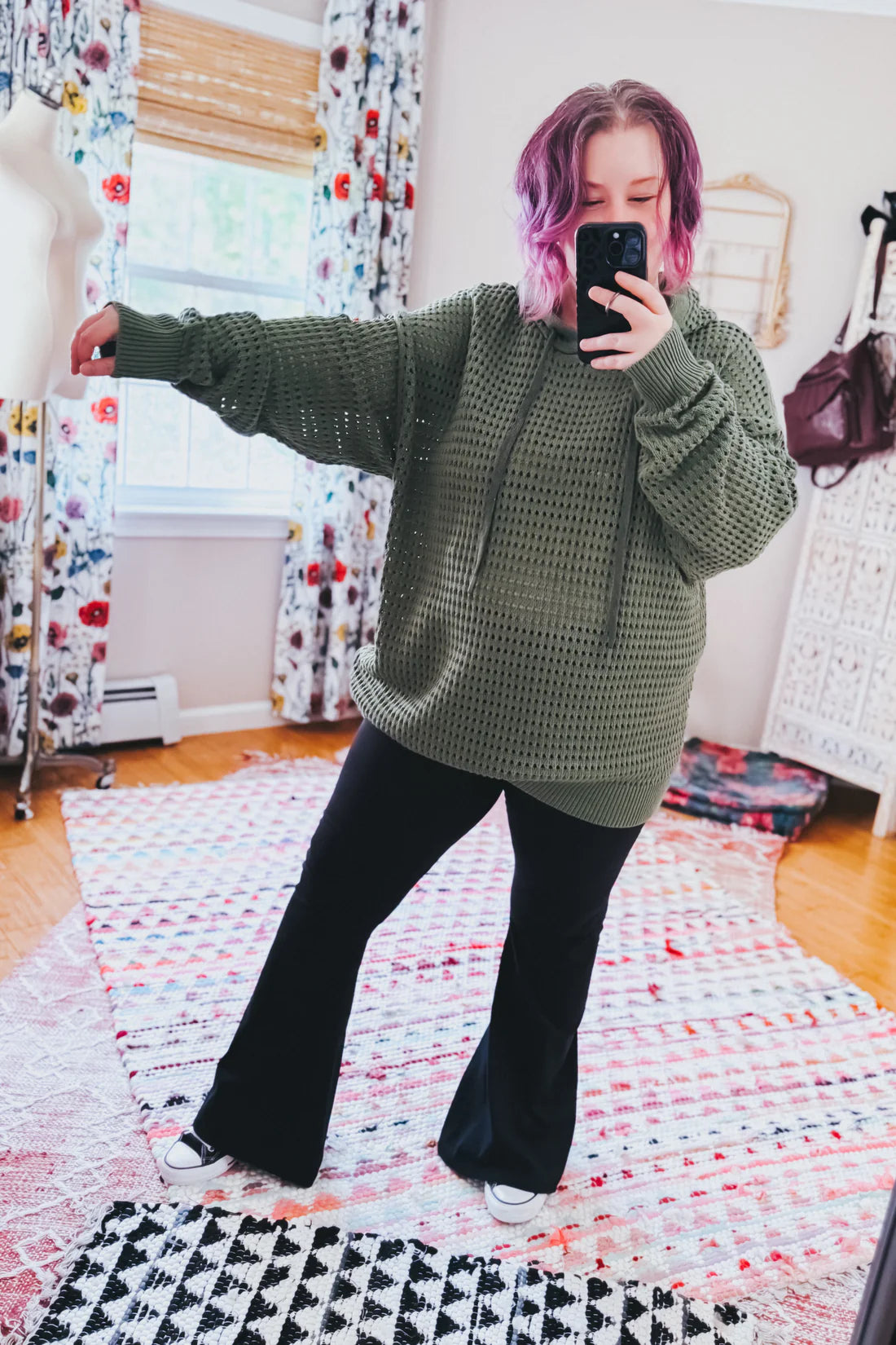 What a Catch Open Weave Pullover